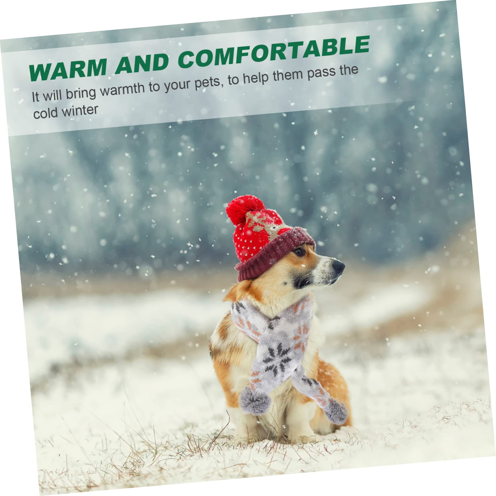 YARNOW 2 Sätze Weihnachtliches Hundeschal Mützen Warme Atmungsaktive Strickmütze und Schal für Kleine bis Mittlere Hunde Leichtes Zubehör für Festtage und Haustierpartys