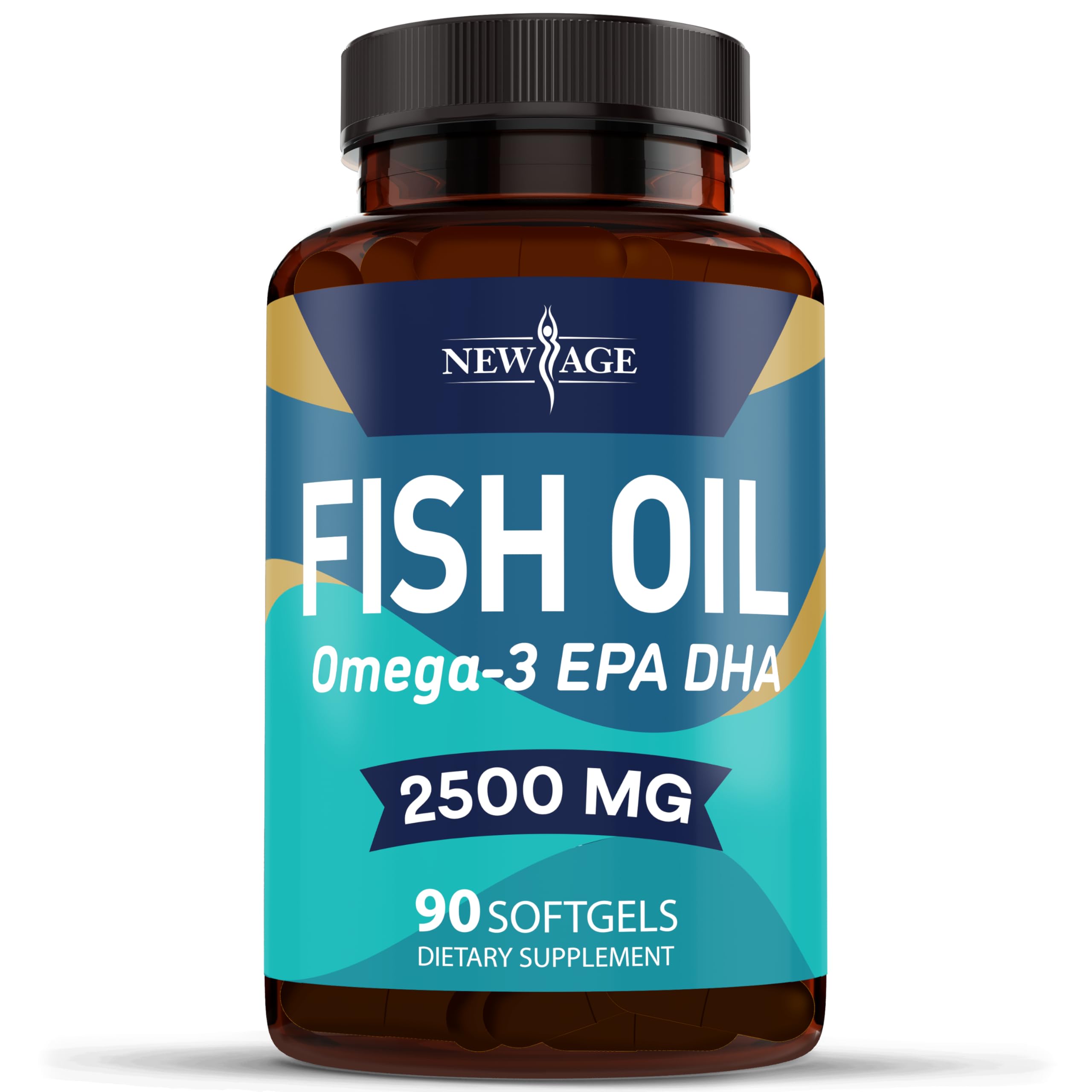 NEW AGE Omega 3 Fish Oil 2500mg Supplement Non GMO - EPA, DHA Fatty Acids Gluten Free (180 Softgels (Pack of 2)) — Amazon image 8