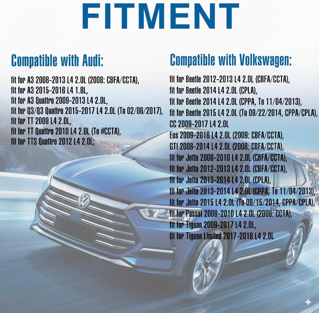 High Pressure Fuel Pump with Bolts Compatible with VW Jetta, Passat, Tiguan, Beetle, CC, Eos, GTI & Audi A3/A3 Quattro, Q3/Q3 Quattro, TT, TT/TTS Quattro, Golf 2008-2018, 1.8L 2.0L Replace# 06H127025N