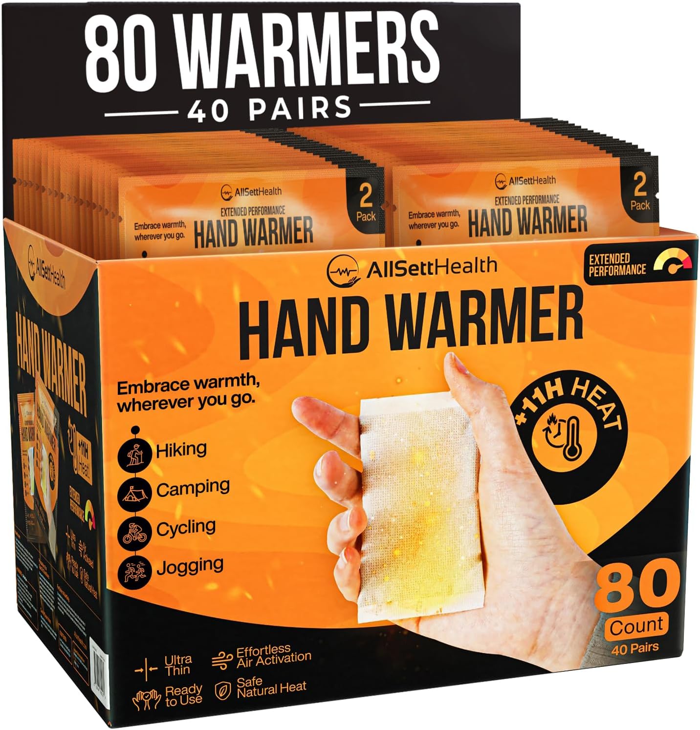 Natural Hand Warmers – 40 Pairs (80 Warmers) – Air Activated 11 Hours of Consistent Natural Heat Handwarmers Pack – Easy Activation | Portable Hot Hands Hand Warmers Bulk, Hot Heat Pack Feet & Body Natural Hand Warmers – 40 Pairs (80 Warmers) – Air Activated 11 Hours of Consistent Natural Heat Handwarmers Pack – Easy Activation | Portable Hot Hands Hand Warmers Bulk, Hot Heat Pack Feet & Body