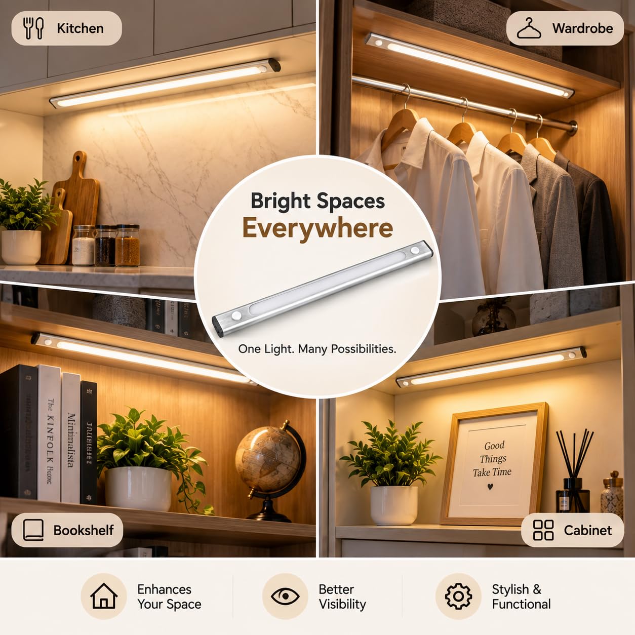 LED Cabinet Light - Warm White, 3 Feet -6