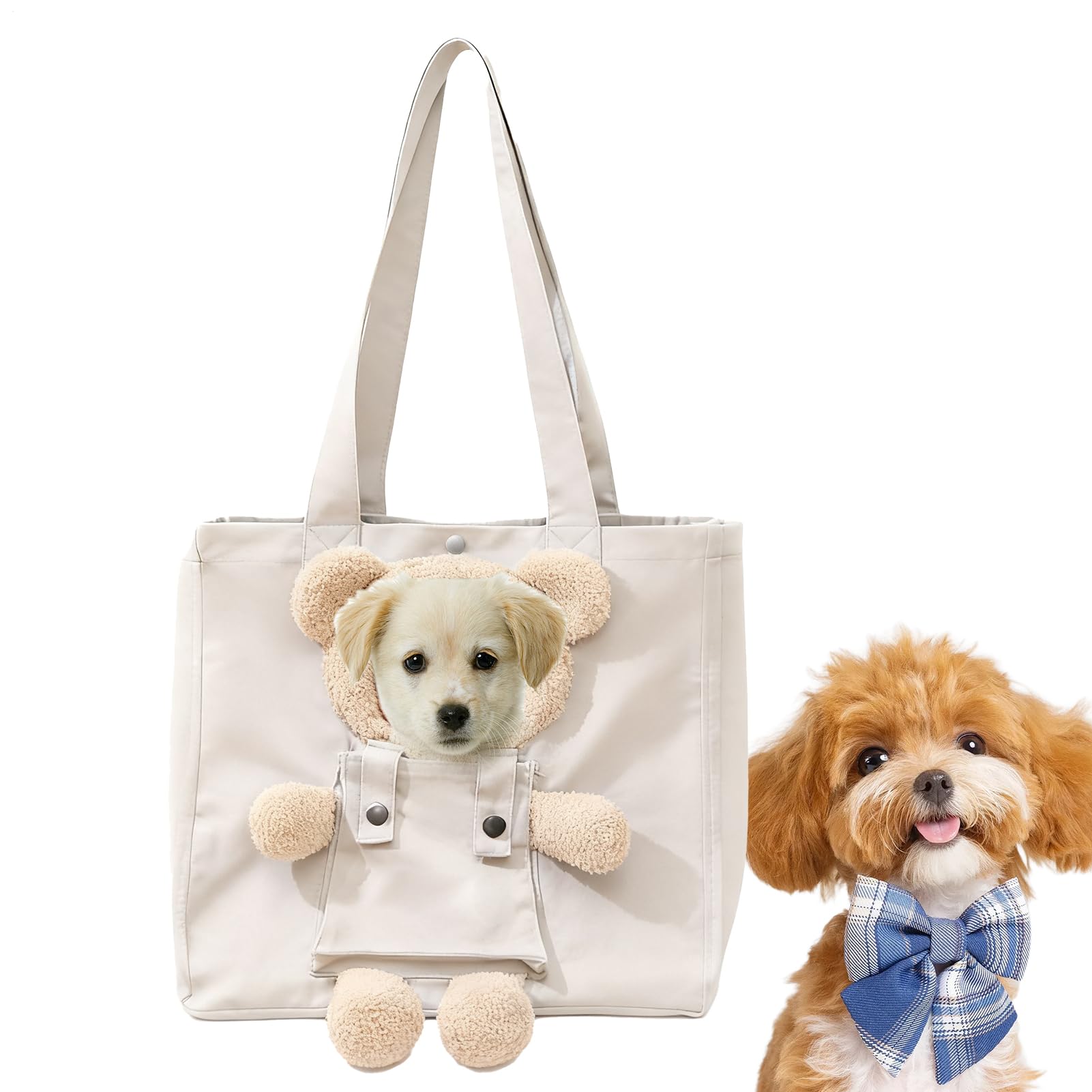 Sac de transport pour chien en forme d'ours, cabas en toile pour court voyage et camping