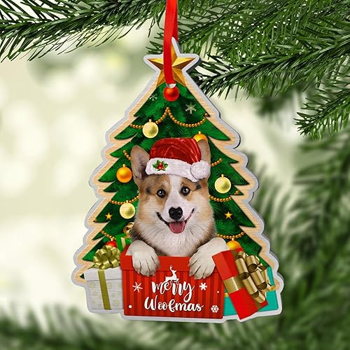 Miniatura 4 de Corgi - Adornos para árbol de Navidad, adorno de aluminio para árbol de Navidad de Corgi (no 3D), decoración de Navidad 2023 para amantes de Corgi,