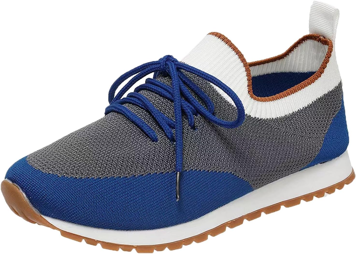 IWIHMIVWomens Athletic Walking Shoes Breathable Lace Up Flat Bottomed Sports Shoes Casual Womens Tennis Shoes