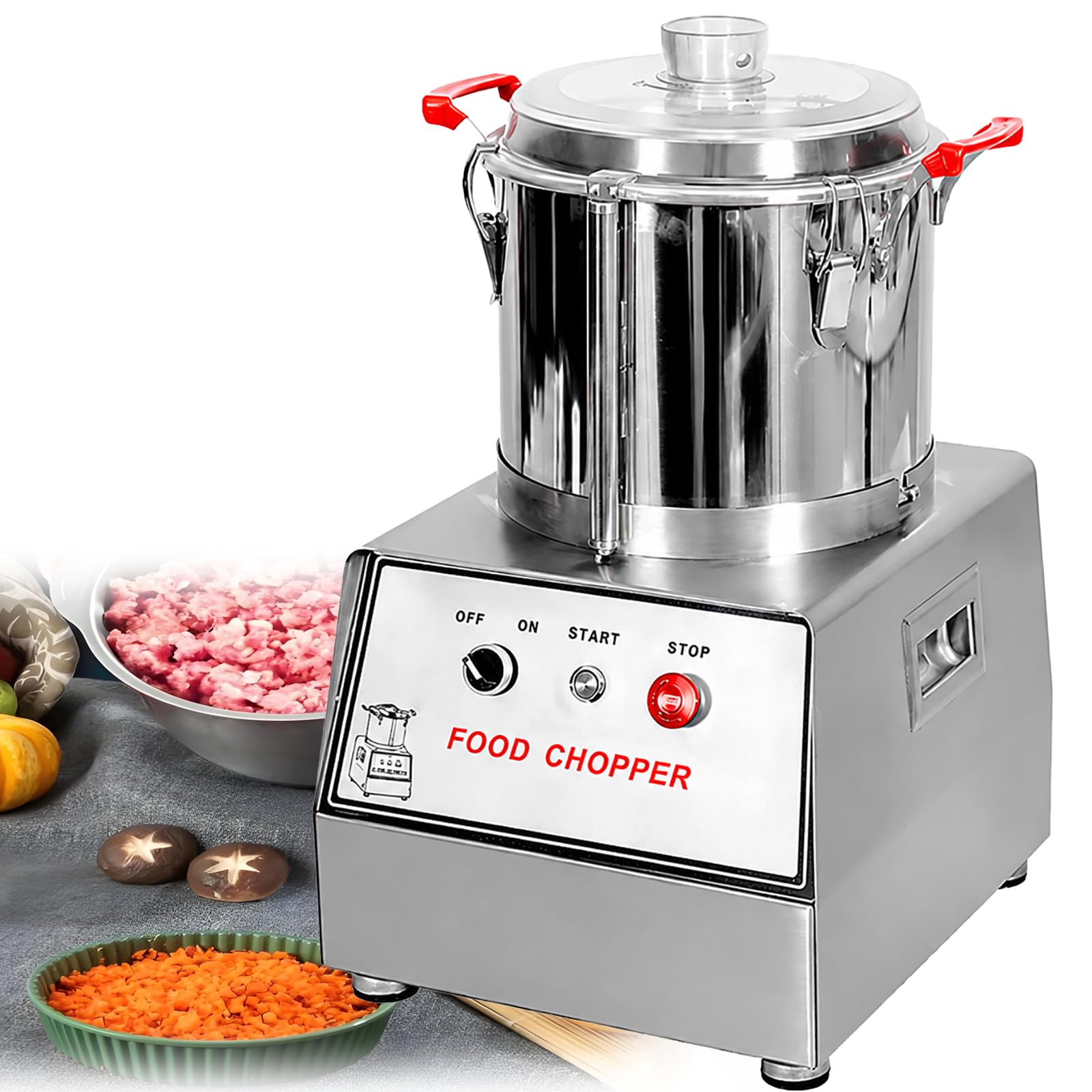 Industrial Food Chopper Machine, Commercial Meat Vegetable Cutter 15L