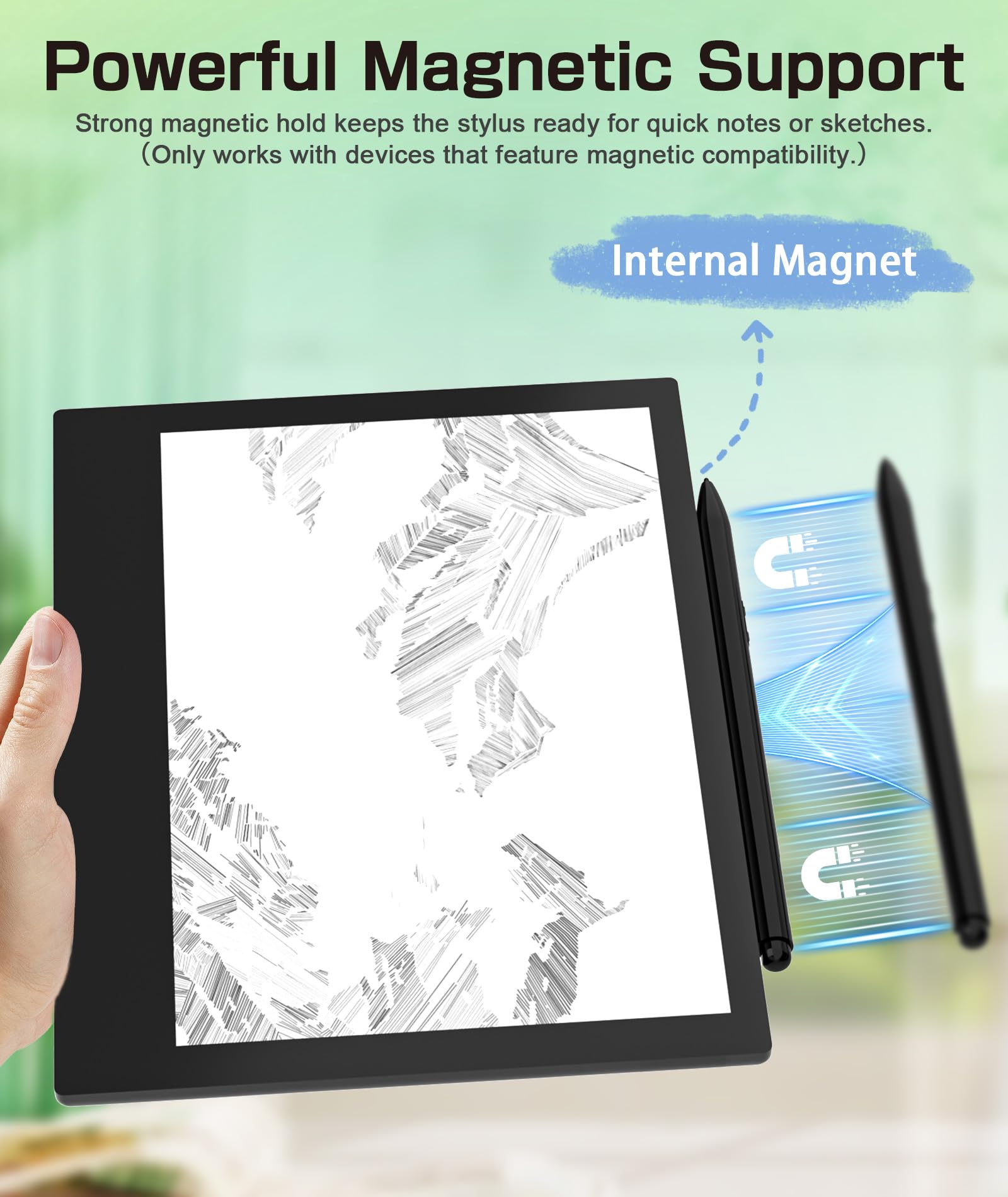 Ciscle EMR - Lápiz capacitivo magnético, lápiz digital con borrador, sensibilidad a la presión 4096, función de inclinación, rechazo de palma, compatible con Remarkable, Wacom, ónix