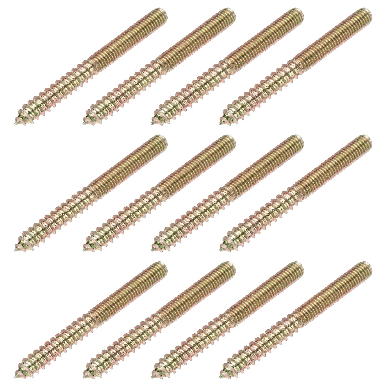 YELARXI M8 Hanger Bolts, 3.1"(80mm) Length Double Headed Bolts Self-Tapping 8mm Screw Wood Dowel Screw Bolt Furniture Accessories - Fitting for (Wood Joint Furniture Legs) 12 Pcs