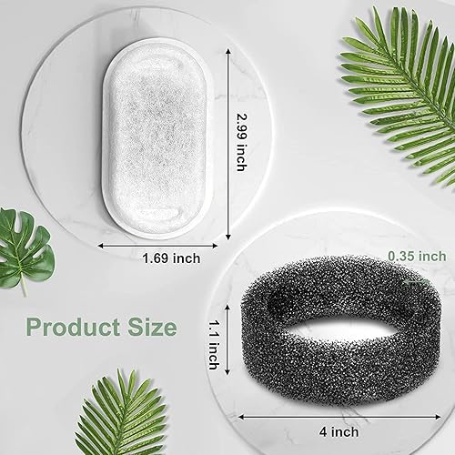 Miniatura 10 de Filtros de fuente de agua para gatos, compatibles con fuente de acero inoxidable para mascotas, 8 filtros con 8 esponjas de repuesto para fuente de