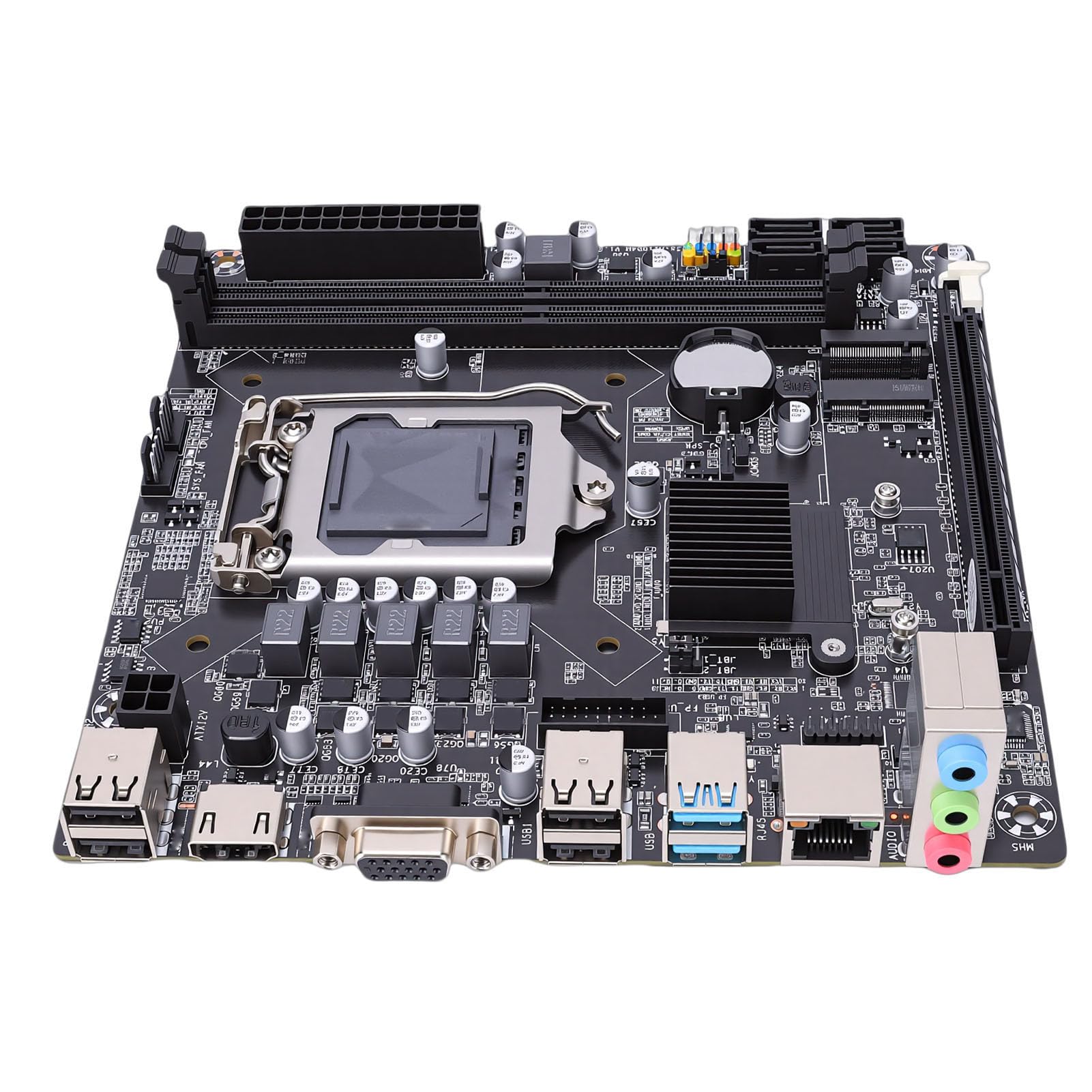 Placa Base H110 Mini ITX, Placa Base para Juegos LGA1151 DDR4, con Soporte M.2 NVMe con Doble Canal 64 GB DDR4, 3.0, PCIe X16, Ideal para de 6.ª/7.ª/8. Generación
