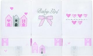 Paninho de Boca Papi Compose Bordado C/Faixa para Bebê 40cm X 37cm Contém 03 Un