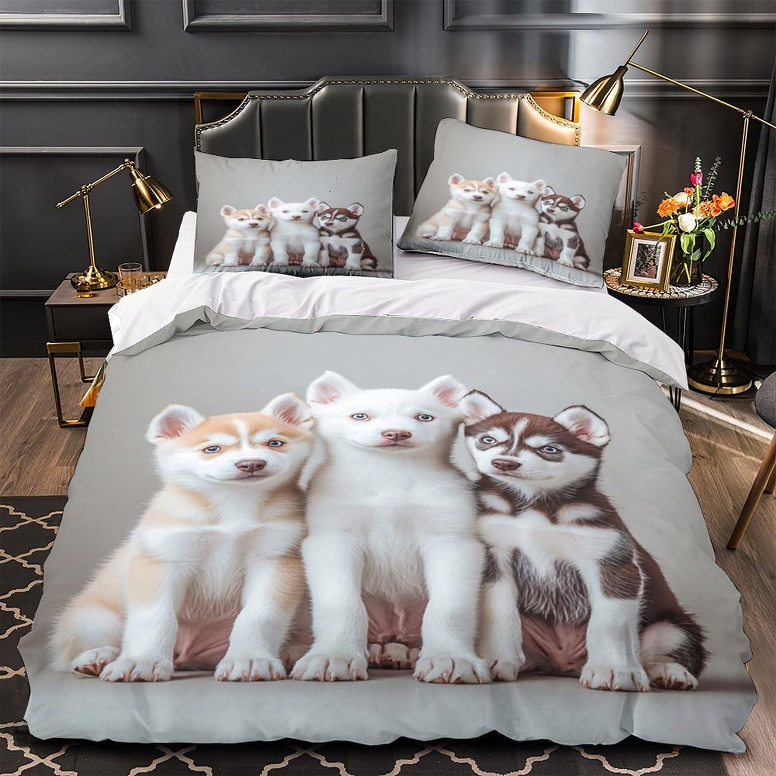 Parure de lit cochon d'inde 200x200 avec housse de couette microfibre pour chambre enfant