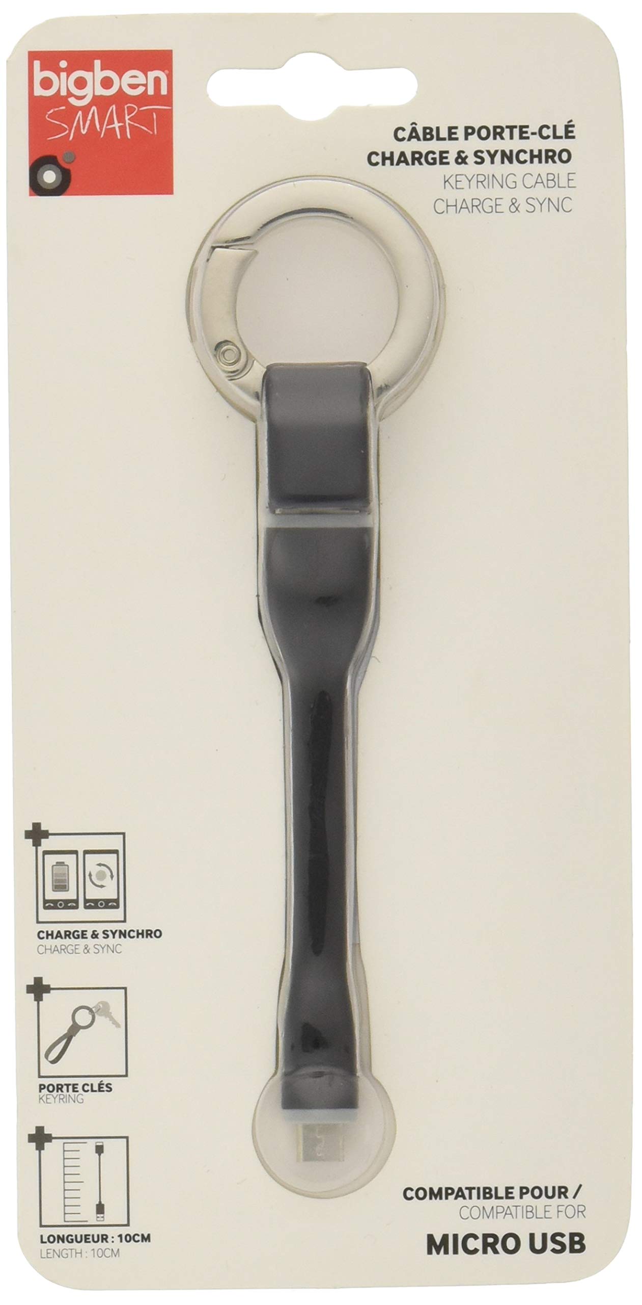 BigBen KEYRINGCABLEMICB Kabel USB do smartfona Czarny