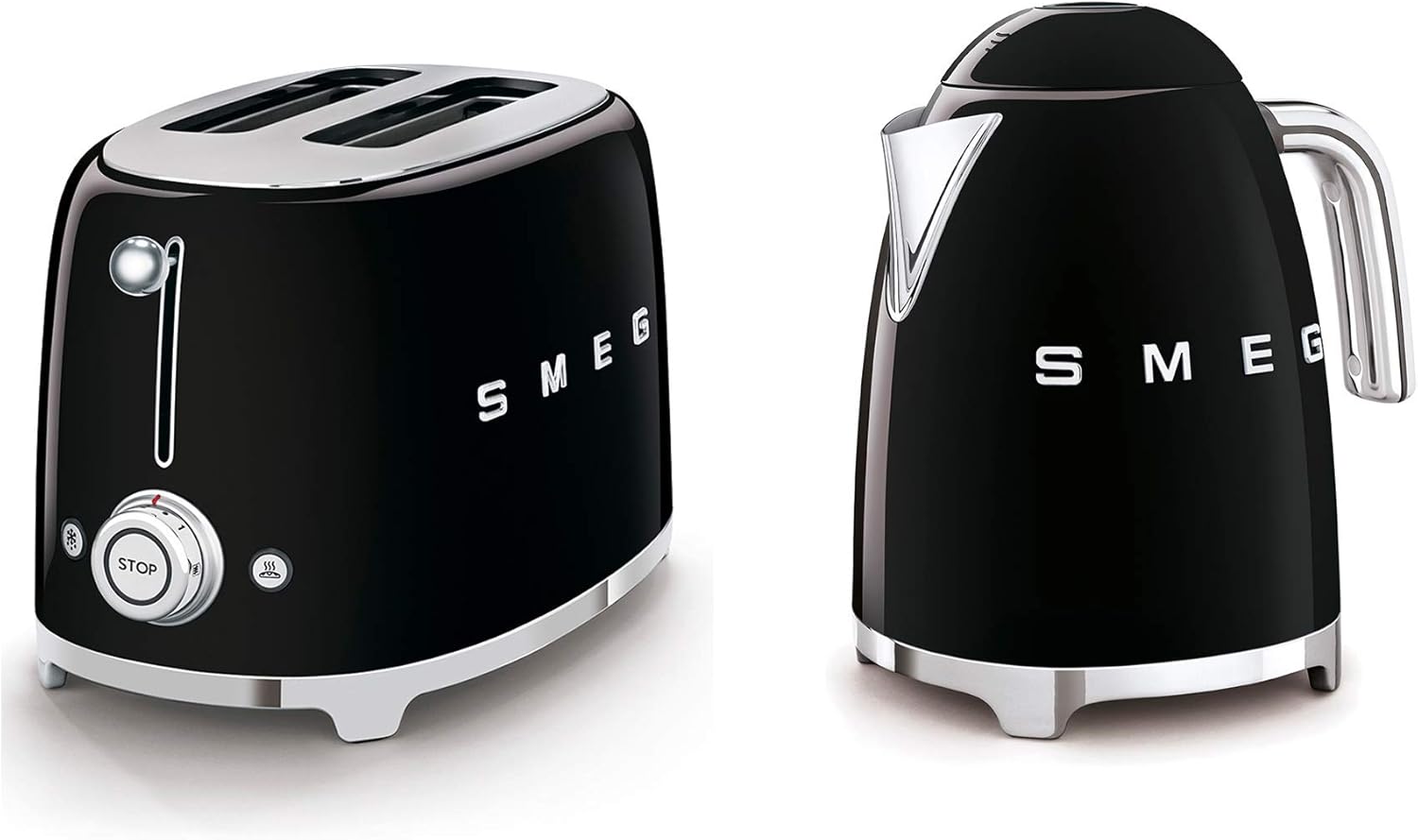 SMEG 2-Slice Toaster & 1.7-Liter Kettle in Black