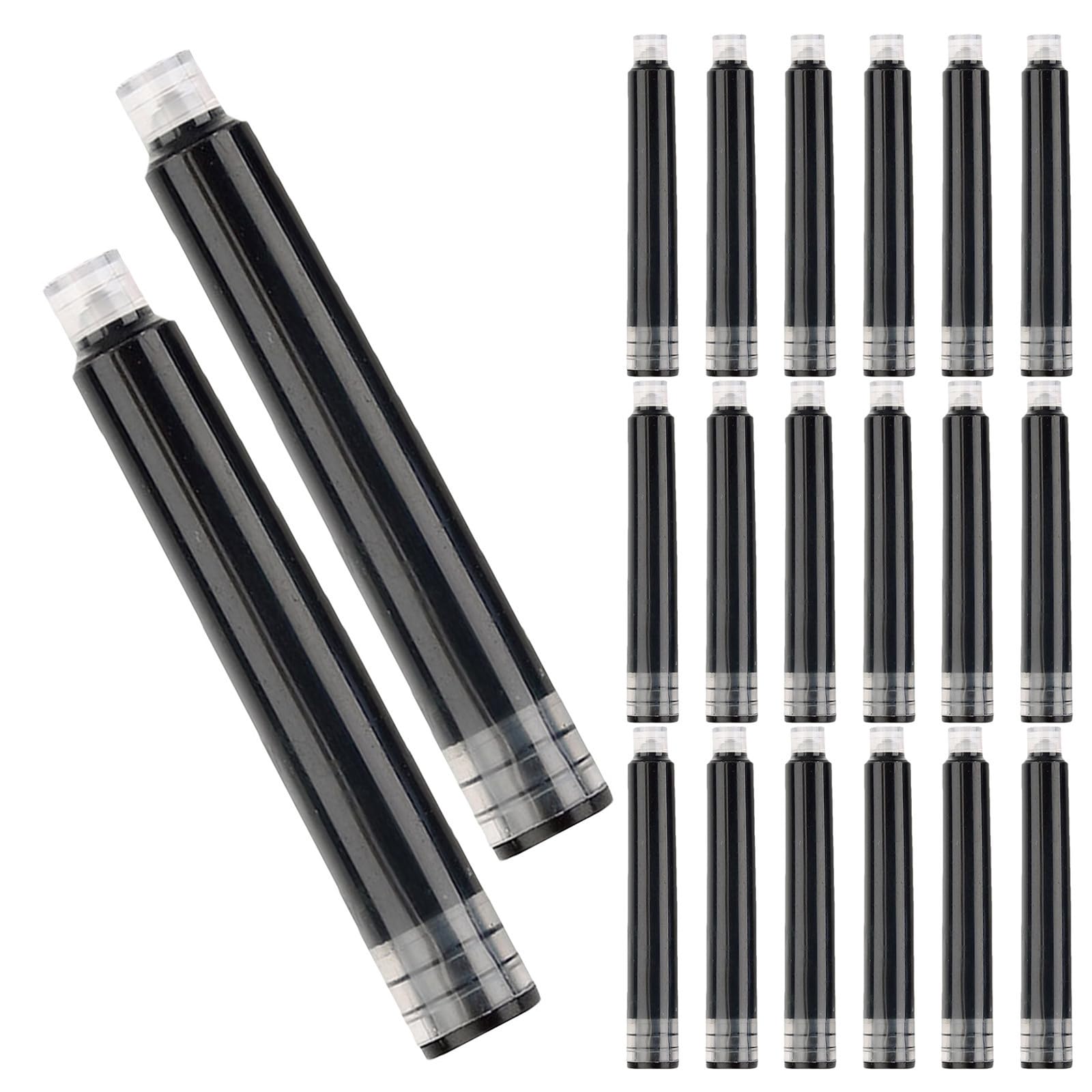 400 Unidades Cartuchos de Tinta Recambios de Plástico para Pluma Estilográfica Negro Diámetro de 3.4mm Tinta de Secado Instantáneo y Escritura Corregible
