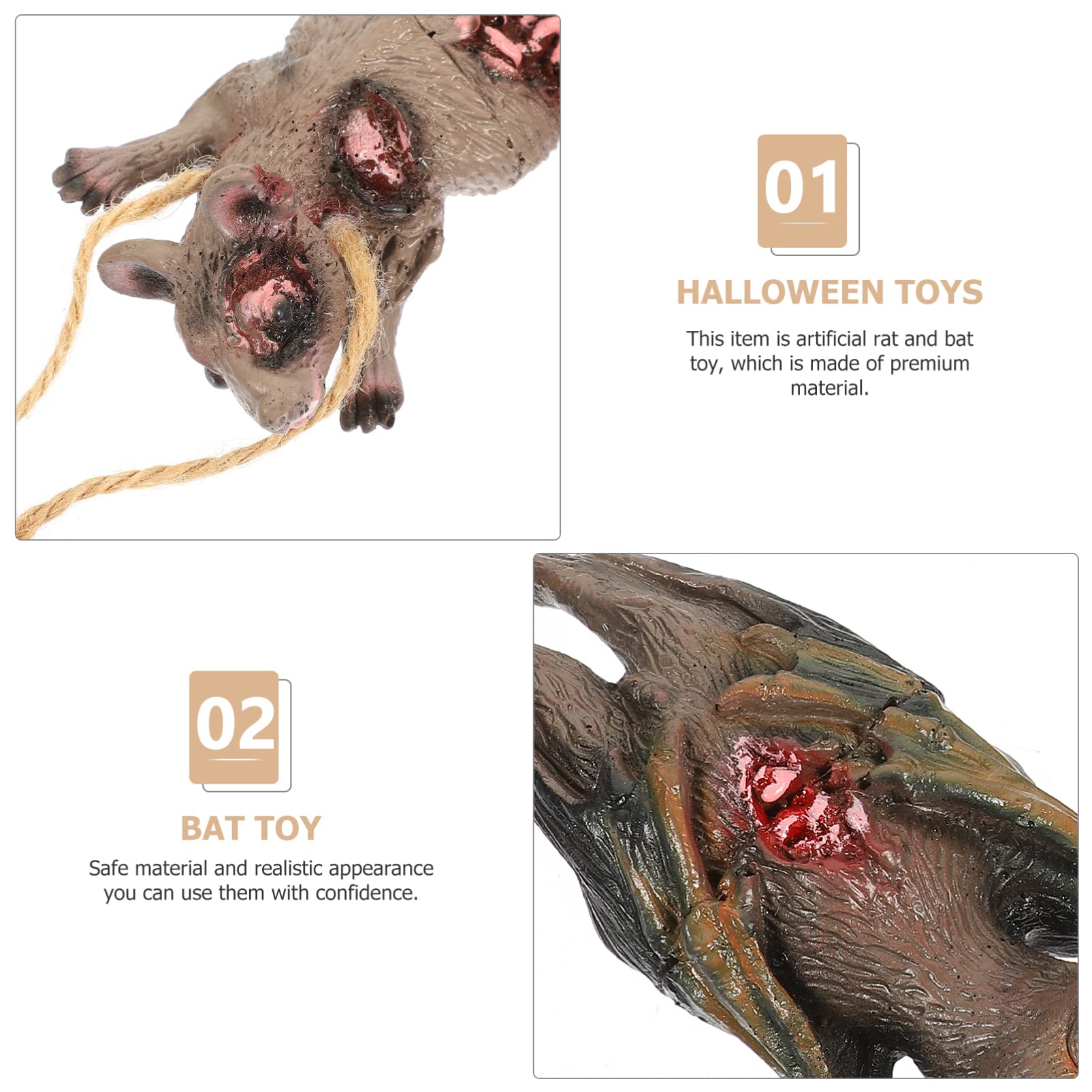Décoration De Chauve-Souris D'Halloween,5pcs Chauves-Souris Suspendues,fête D'horreur D'Halloween,jouet D'Halloween Effrayant De Chauve-Souris Réaliste, Décoration De Fête Halloween De Maison Hantée