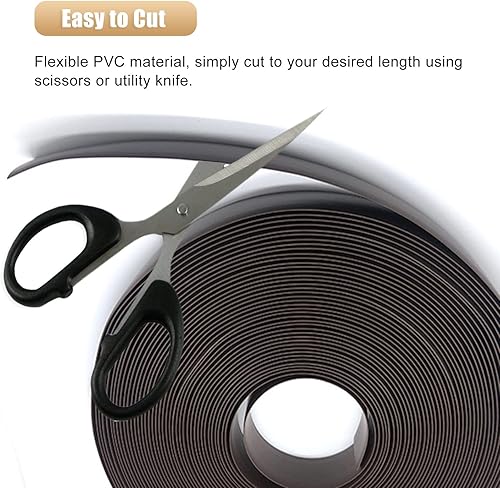 Miniatura 2 de Tira de goma antideslizante para suelos de madera a azulejos, reductor de PVC de transición de umbrales (color negro, 29.5 in)