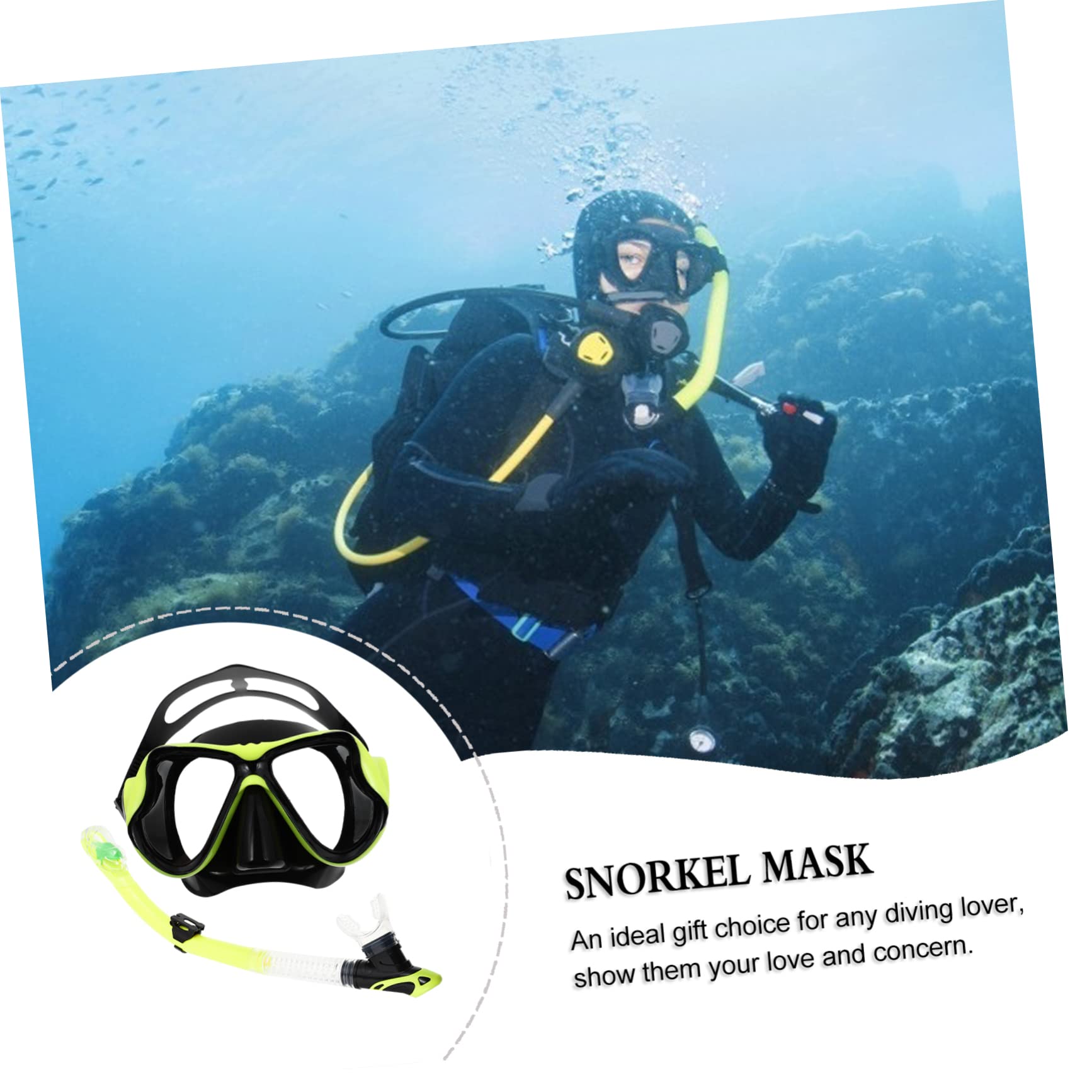 1juego De Snorkeling para Adultos Set De Buceo Completo Gafas Antiniebla y Tubo De Diseño Panorámico y Resistente La Presión del Agua Unisex para Submarina
