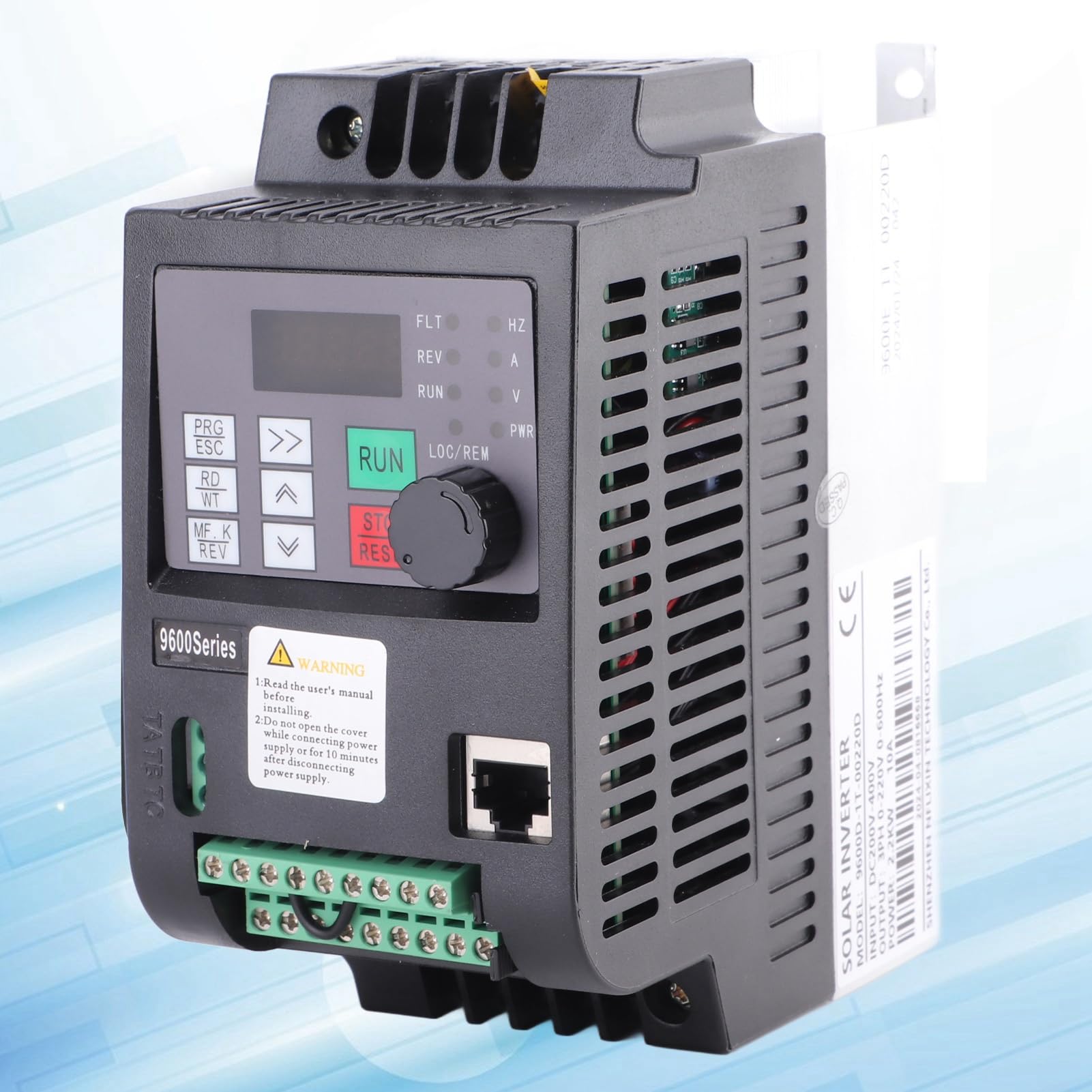 Variador de Frecuencia, NFLIXIN Inversor Solar Fotovoltaico Trifásico 2.2KW 220V 10A Controles Indicadores Convertidor de Bomba Entrada DC200-400V para Control de Velocidad del