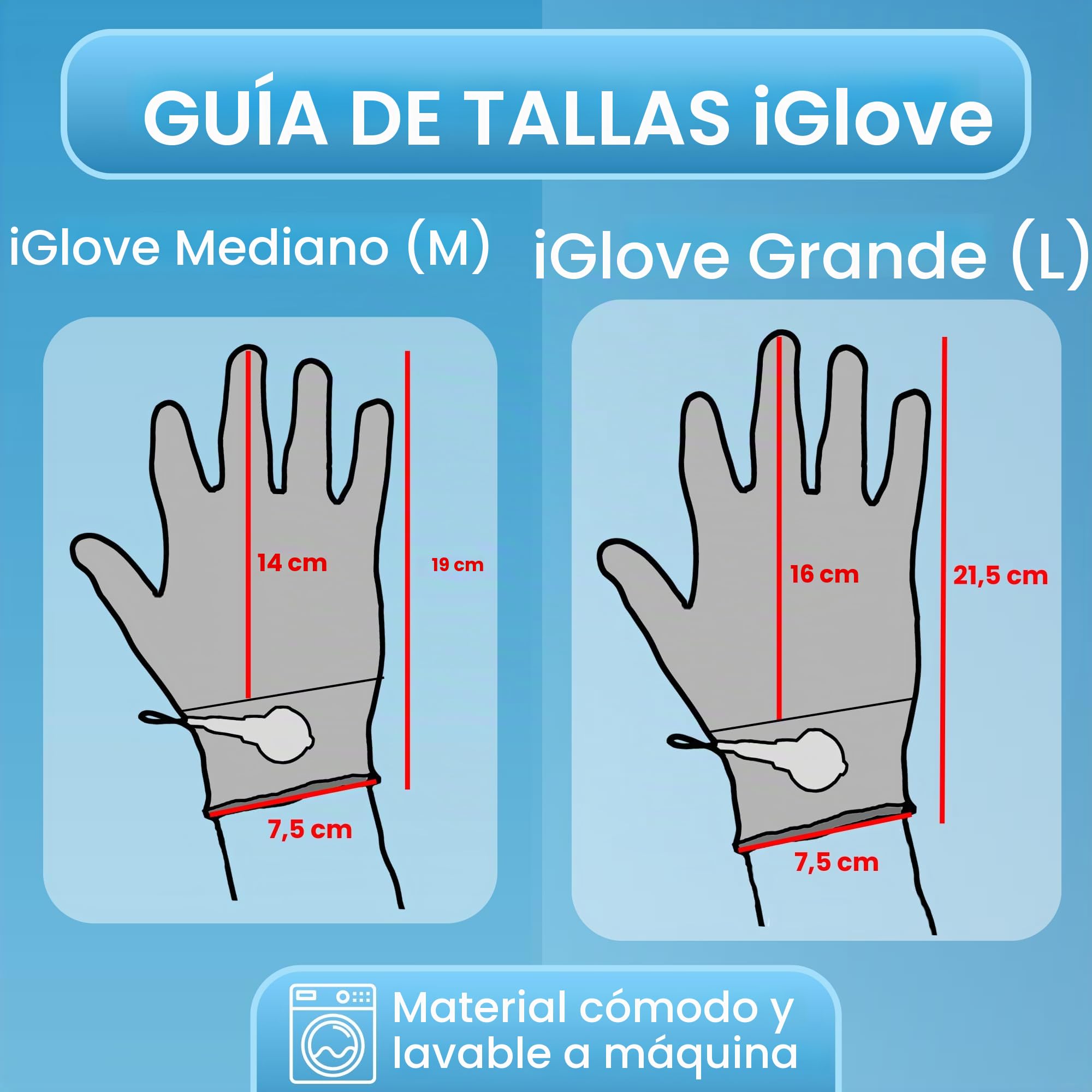 Tenscare Perfect TENS + Guante - Dispositivo de alivio del dolor + Guantes conductores (perfecto para artritis y artrosis) Talla L | Guante conductor reutilizable talla L, compatible con dispositivos TENS y EMS para mano y muñeca