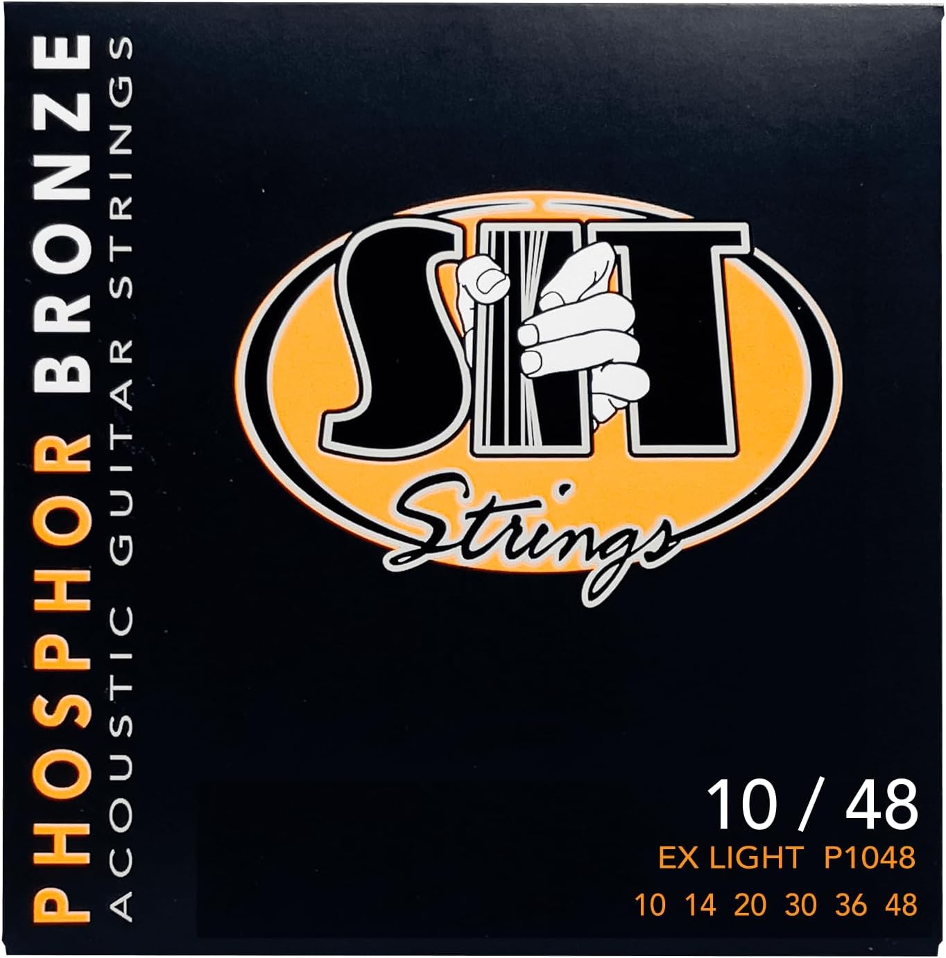 SIT Strings Phosphor Bronze Acoustic Guitar Strings (S.I.T.), 3-PACK of Light 12-54, P1254