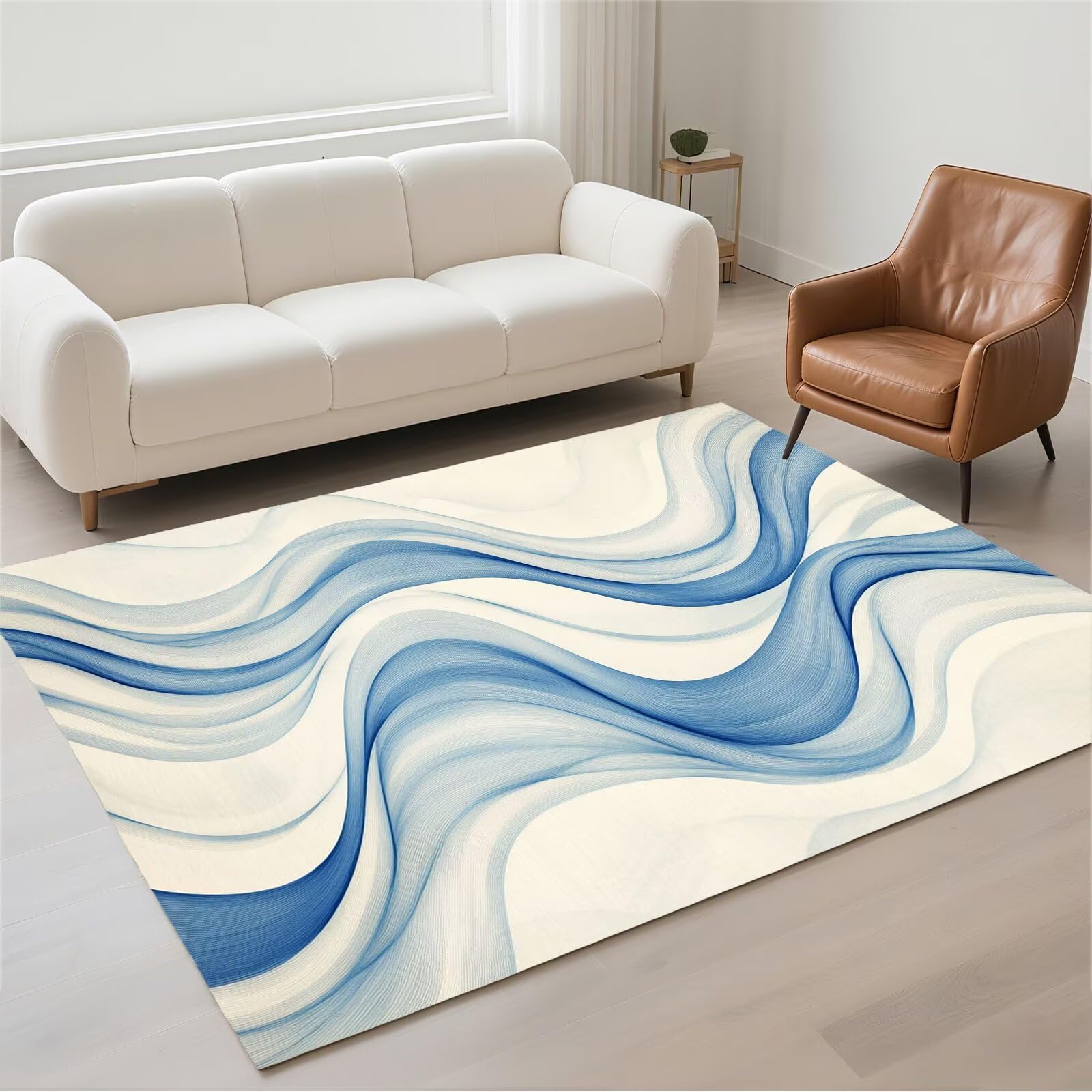 Petit carpet de salon design abstrait 50x80 cm moderne lavable en machine