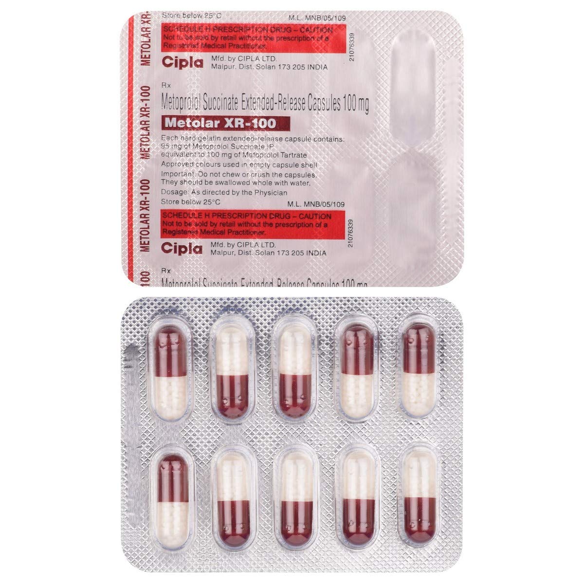 Metolar XR 100 - Strip of 10 Capsules