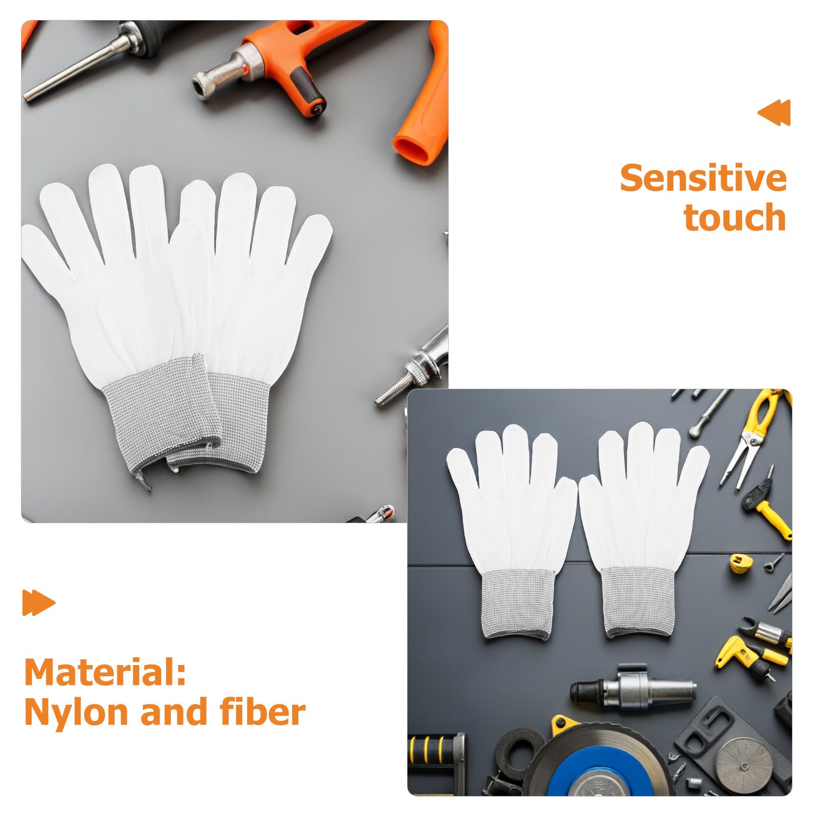 Guantes Envolventes Antipolvo para Coche 10 Pares, Protección Antielectrostática, Material Nylon y Tejido, para Uso Diario en Aplicación de Películas de Carrocería