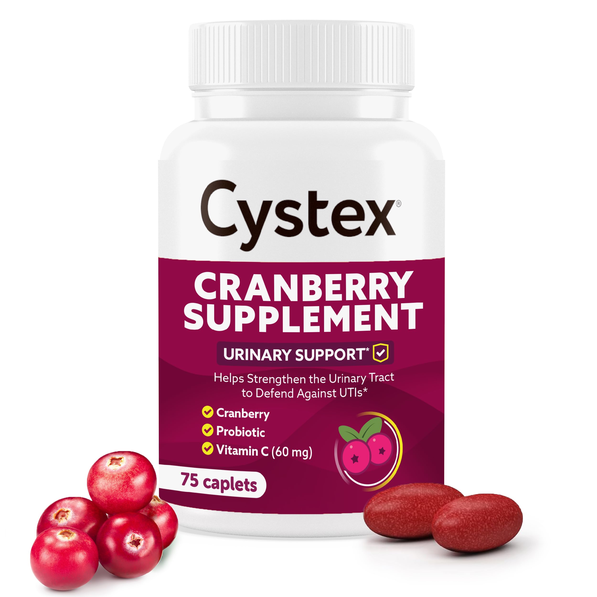 Cystex Cranberry Urinary Health Supplement, 75 Caplets