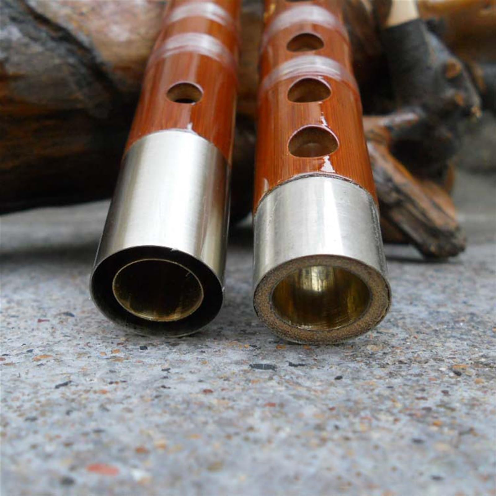 Amazon | 竹笛セット 2 セクション二重挿入白銅ビターフルート演奏竹