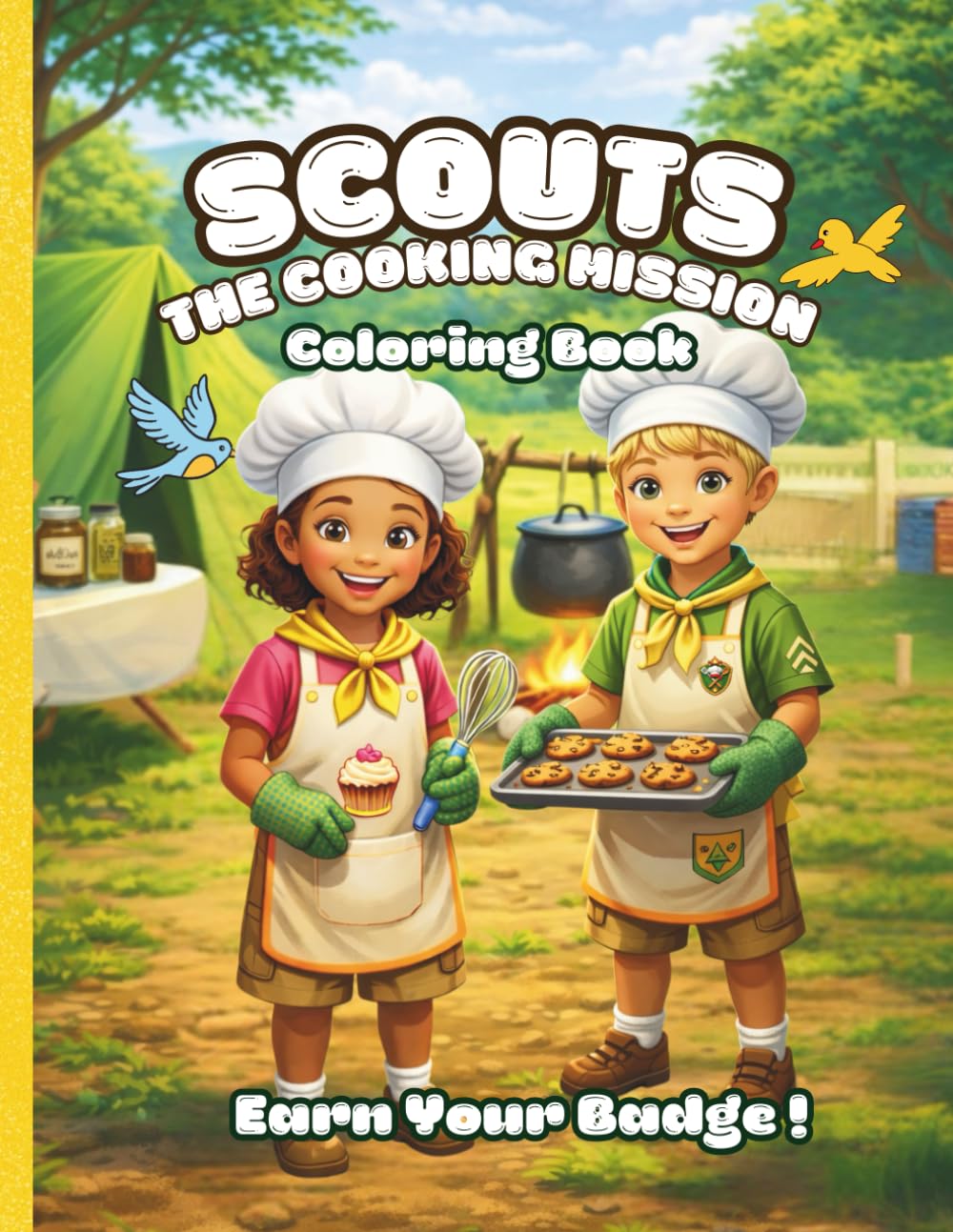 The Cooking Mission Coloring Book: Learn to Bake Cookies, Kitchen Safety & Fun Activities for Kids (The Scouts)