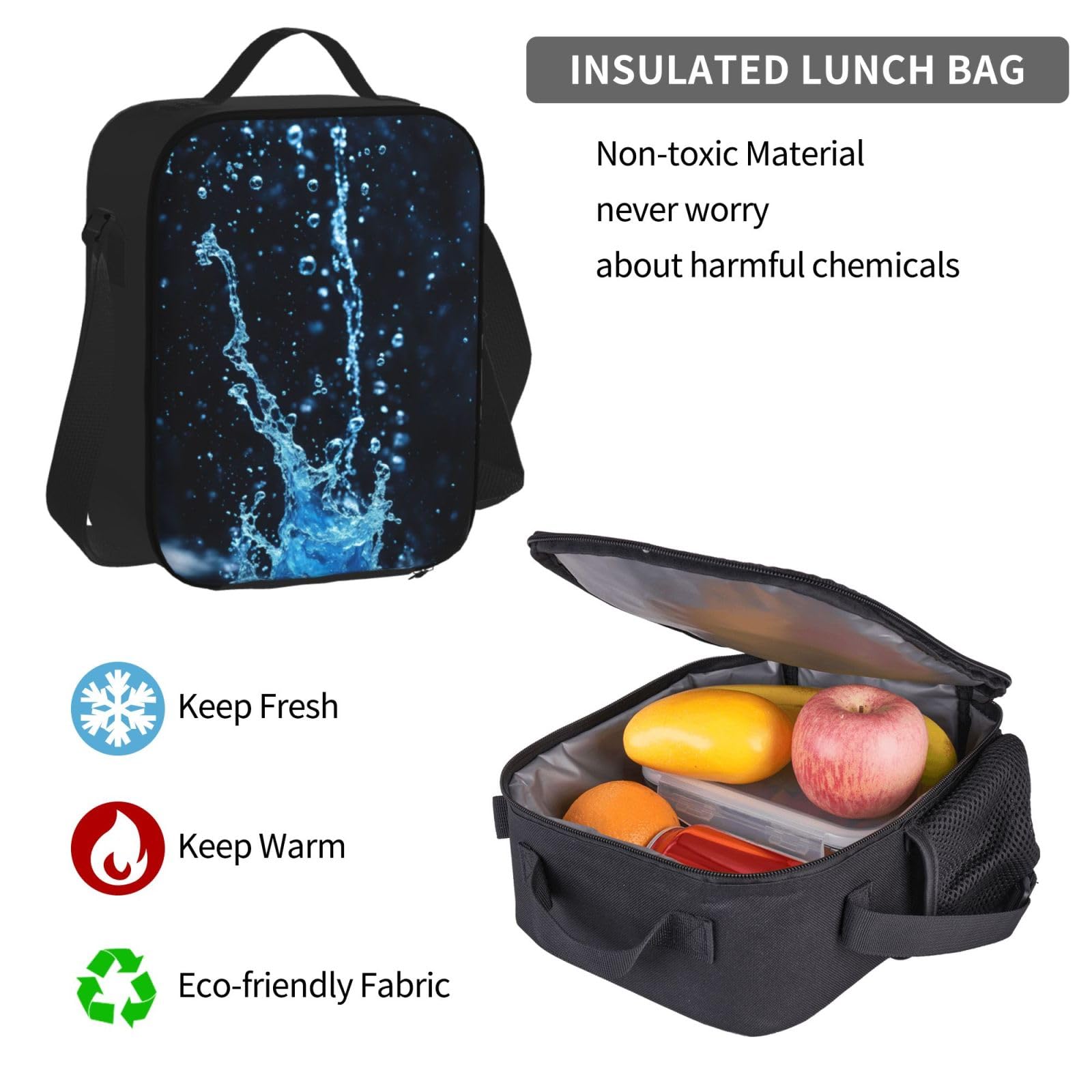 Zaino, borsa portapranzo, astuccio, set da 3 pezzi, per lavoro e