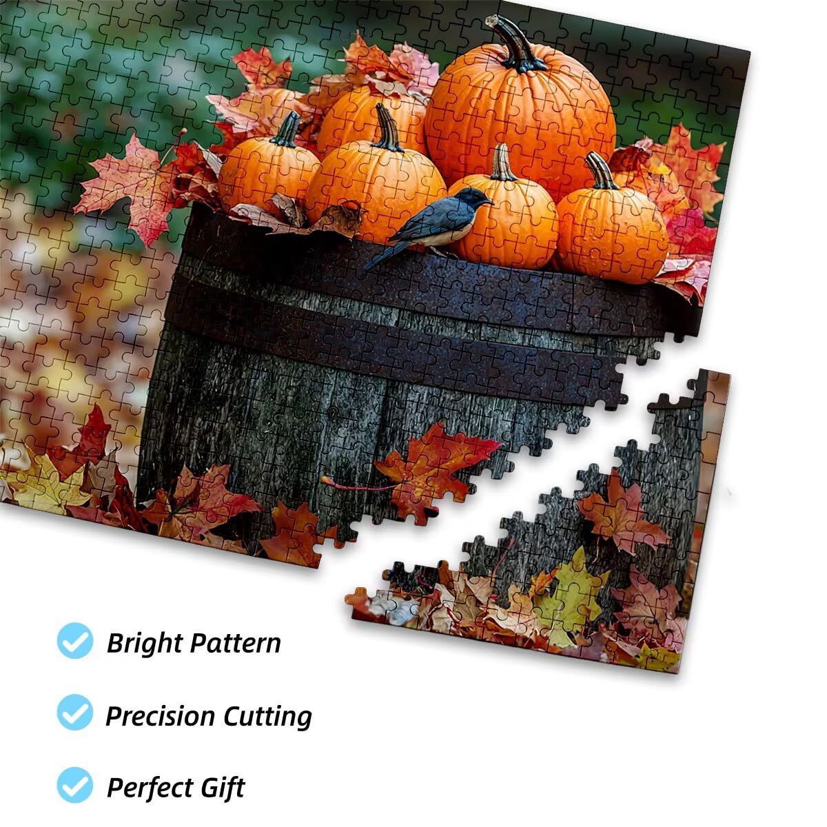 Puzzle 1500 elementów Dorośli Jesień Zestaw puzzli z dyni dla dorosłych 87 x 57 cm Kolorowe klasyczne Wyzwanie edukacyjne Superior Zabawki dla Mężczyzn Wyzwanie Zabawki Rodzinny Prezent Dekoracja