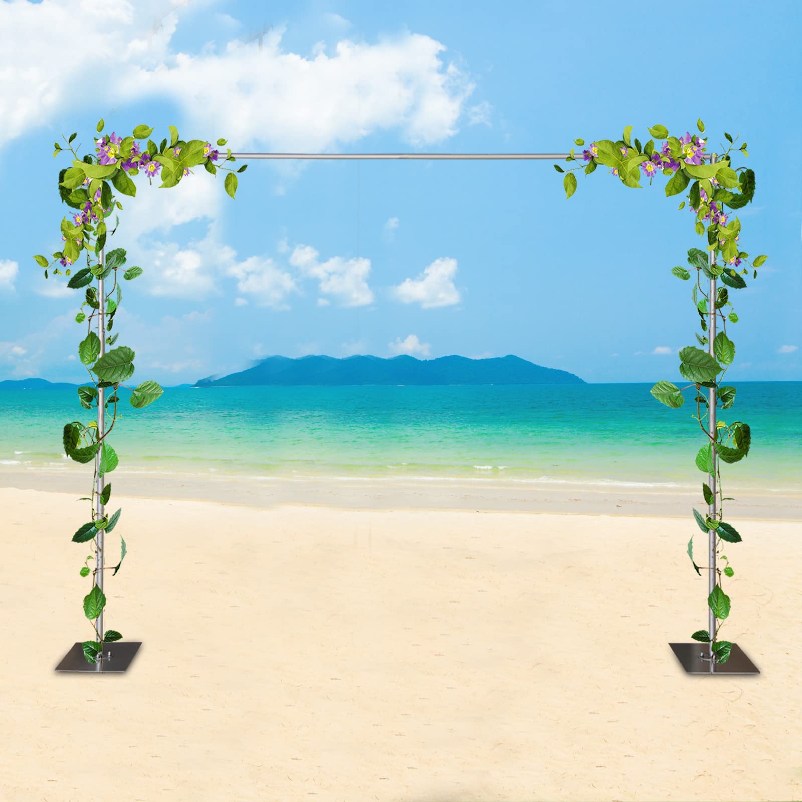 MhdunueSK 3x3M Pipe and Drape Backdrop Stand Kit,Backdrop Stand for Parties,4.9-9.8ft Adjustable Height,Max Load Bearing Capacity 66Lbs,Backdrop Holder for Wedding Hotels Photography