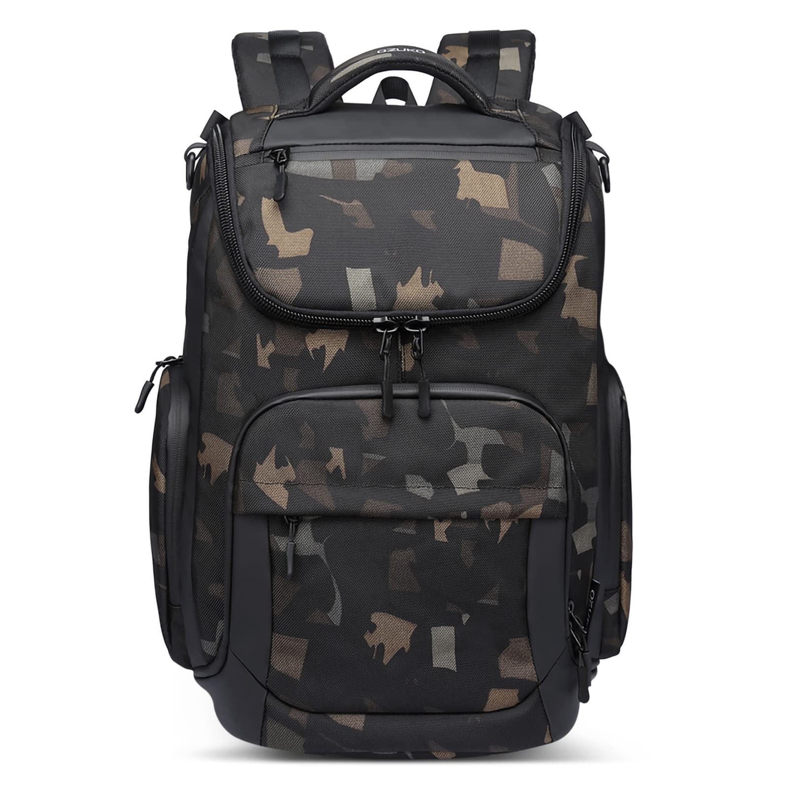 VARLIVOO Hombre Mochila 15.6" Portátil Alta Capacidad Mochila Trabajo Escuela Viajar Estudiante Universitaria Anti-Robo Multiusos Mochila Impermeable Polyester Camuflaje