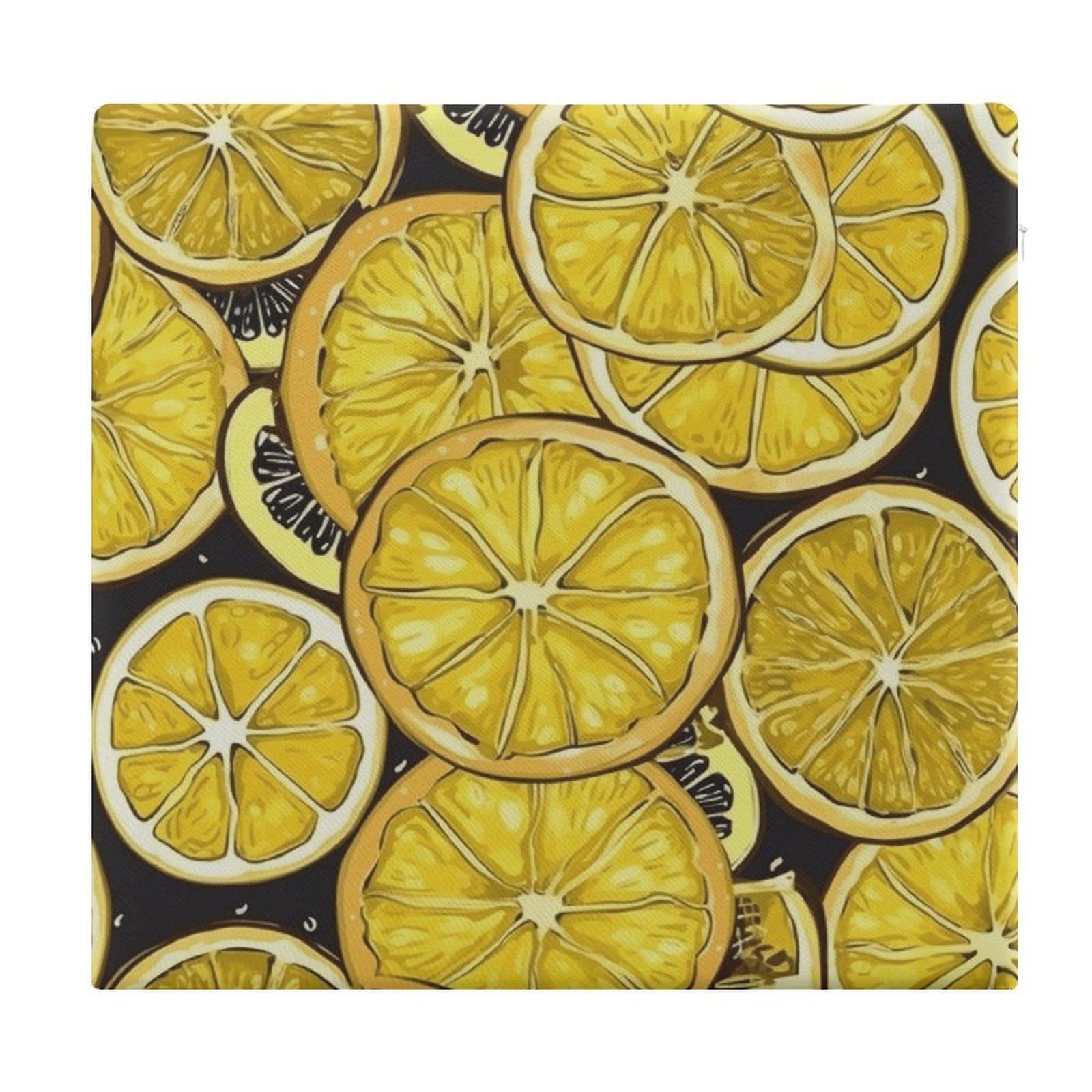 Adfgyerh Style Sliced Lemon Wallpaper Cushions Memory Foam For Adults, Seat Cushion Chair Pads Soft, Square Pillows For Dining, Kitchen, Office, Patio Chairs