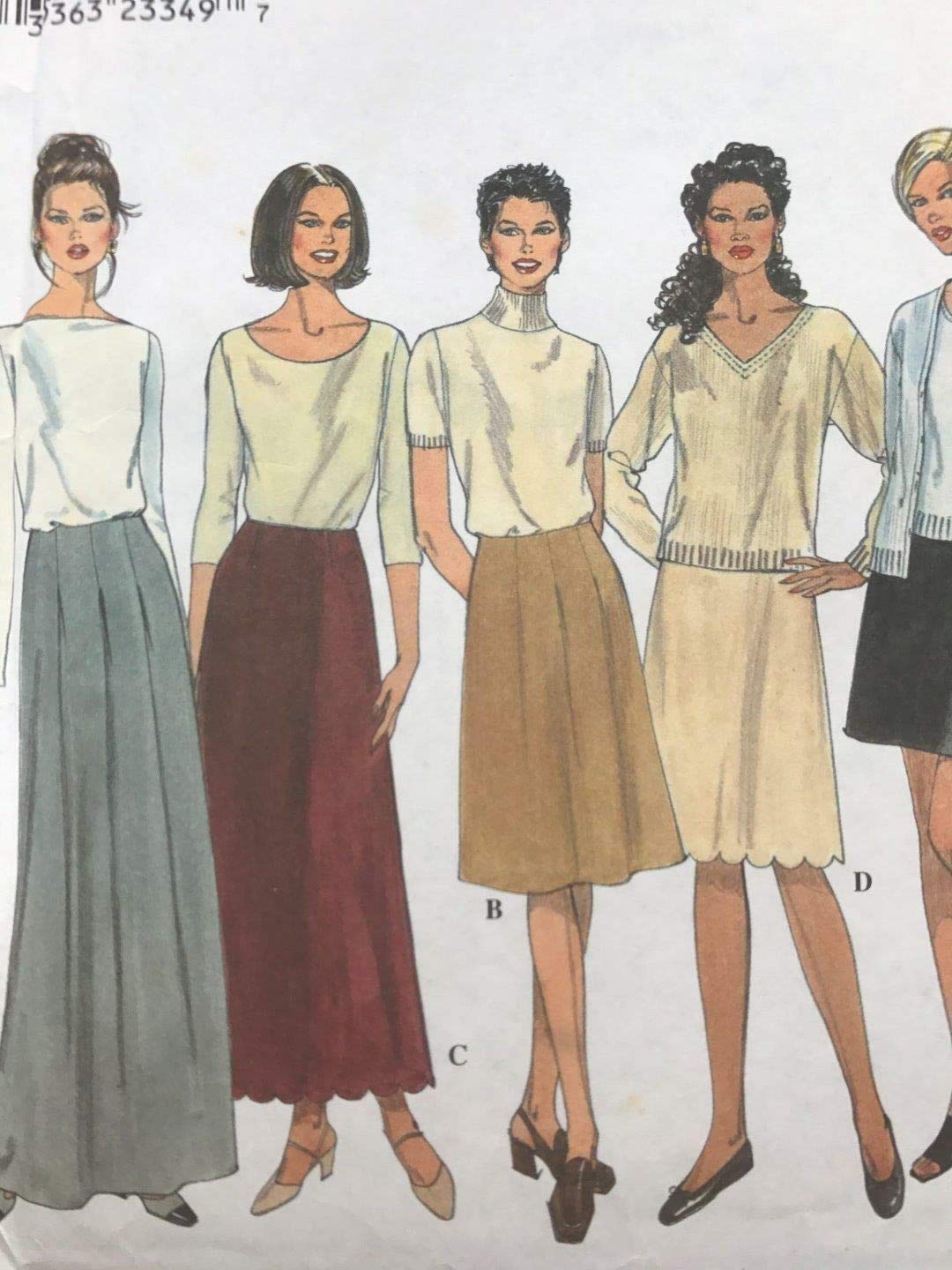 Patron de couture jupes Simplicity 8877 femme taille 42 44 46 48 patron jupe non coupé