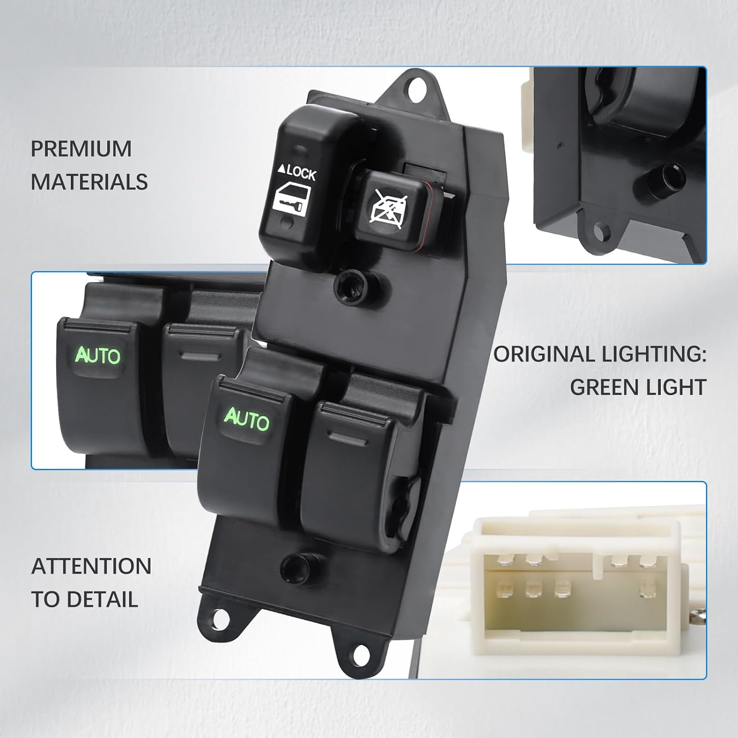 Master Power Window Switch Front Left Driver Side | Compatible with Toyota 1998-2000 Sienna 1999-2003 Solara 2000-2006 Tundra | Replaces OE 84820-08010