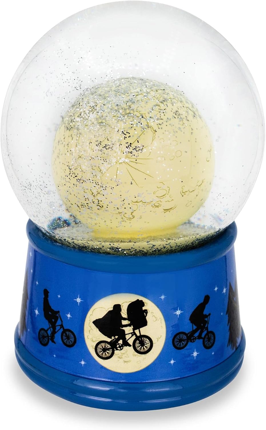 E.T. The Extra-Terrestrial Bike Moon 6-Inch Snow Globe with Swirling Glitter Display Piece