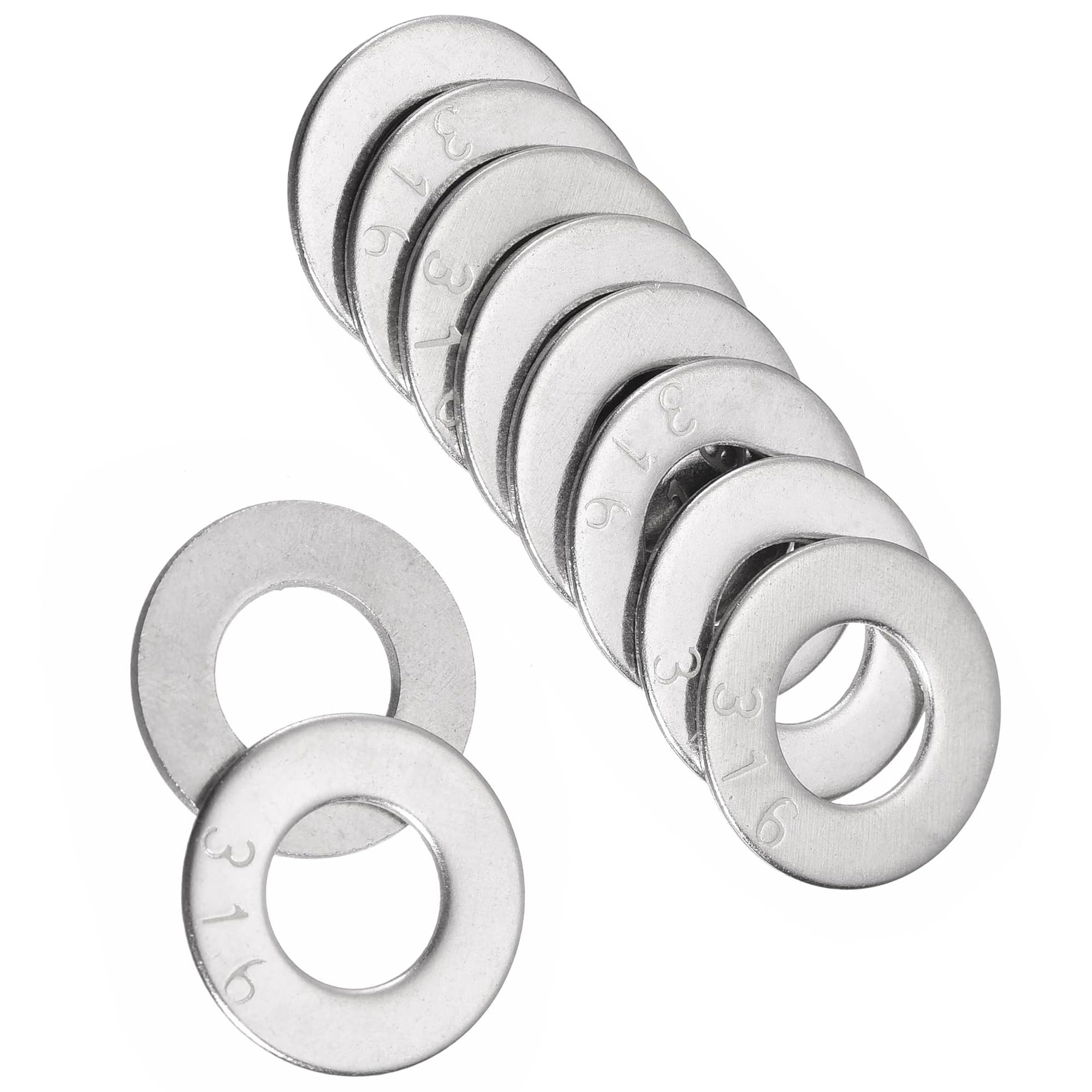 TA-VIGOR 15pcs 7/16" 316 Stainless Steel Flat Washers, Heavy Duty Marine Grade Corrosion Resistant Metal Washer for Bolts & Screws - for Outdoor, Marine & Industrial Use for Home Automotive Repair