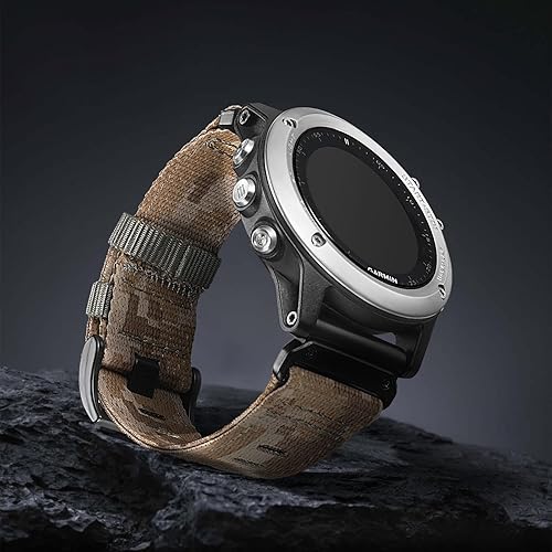 Miniatura 5 de Ookids Correa de reloj de nailon de 1.024 in compatible con Garmin Fenix 7XFenix 6XFenix 5XTactix Delta, bandas de camuflaje de ajuste rápido para