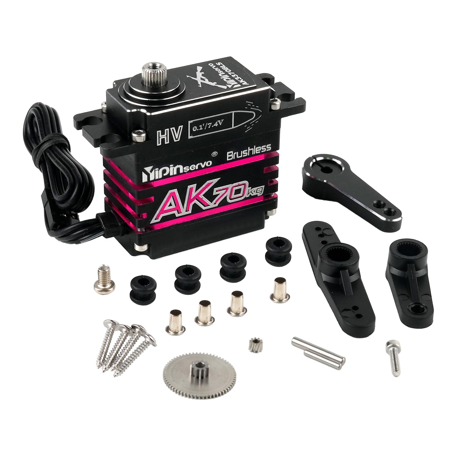 Servo digitale ad alta coppia da 70 kg con ingranaggi in metallo pieno motore brushless IP67 Servo di codifica magnetica a 180 gradi per robot aeromobili auto