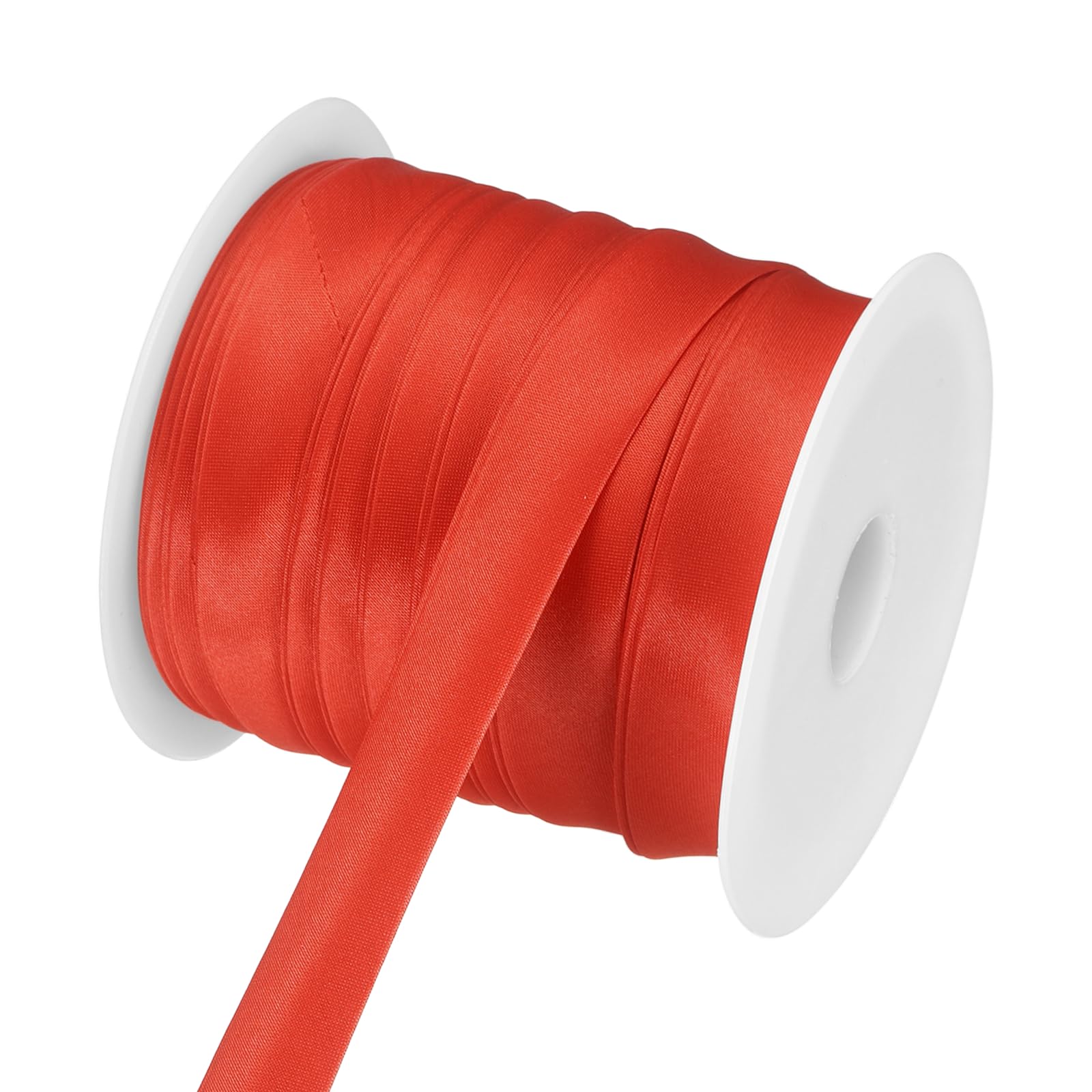 Ruban de biais en satin double pli pour couture reliure passepoil tissu rouge 22,9m