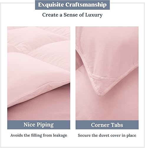 Miniatura 5 de puredown Edredón de plumas de ganso tamaño Queen de gran tamaño, relleno de edredón para todas las estaciones, concha, edredón de plumas de la