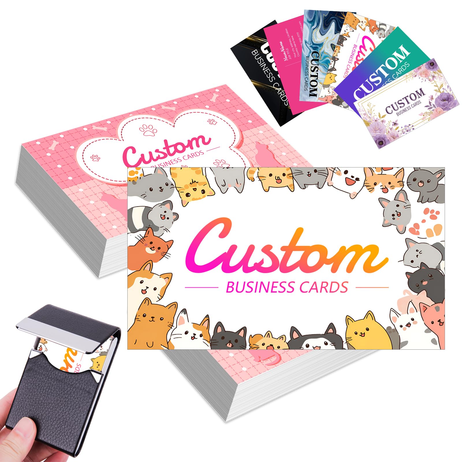 Personalised Business Cards, Custom Cards with Photo, Text & Logo