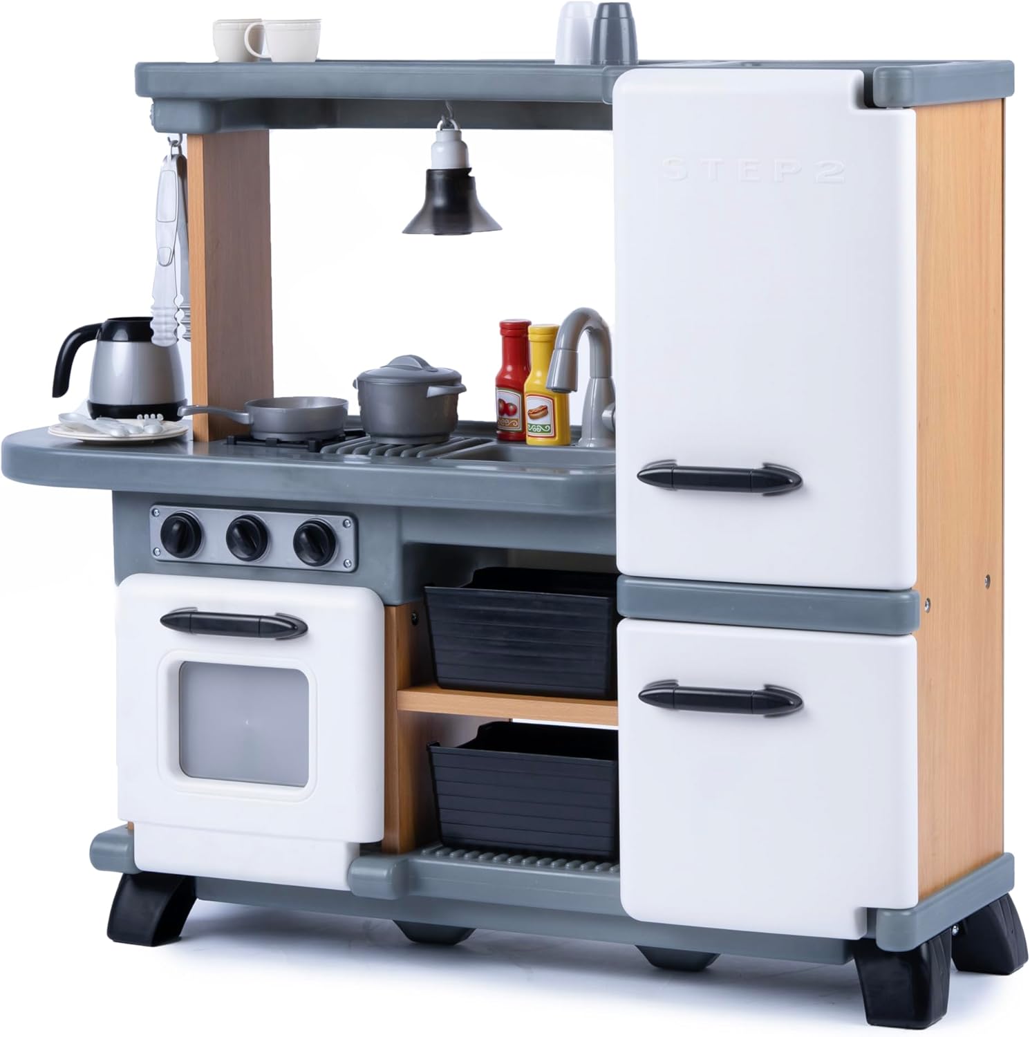 Step2 Harmony Kids Kitchen Playset, Indoor Kitchenette, Interactive Play with Lights and Sounds, Made of Durable Plastic, Includes 25 Piece Toy Accessories, for Toddlers 2+ Years Old