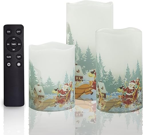 Miniatura 9 de CANDLE CHOICE Velas sin llama que cambian de color a pilas con temporizador remoto, cera real, parpadeante, eléctrica, multicolor, luces LED para el