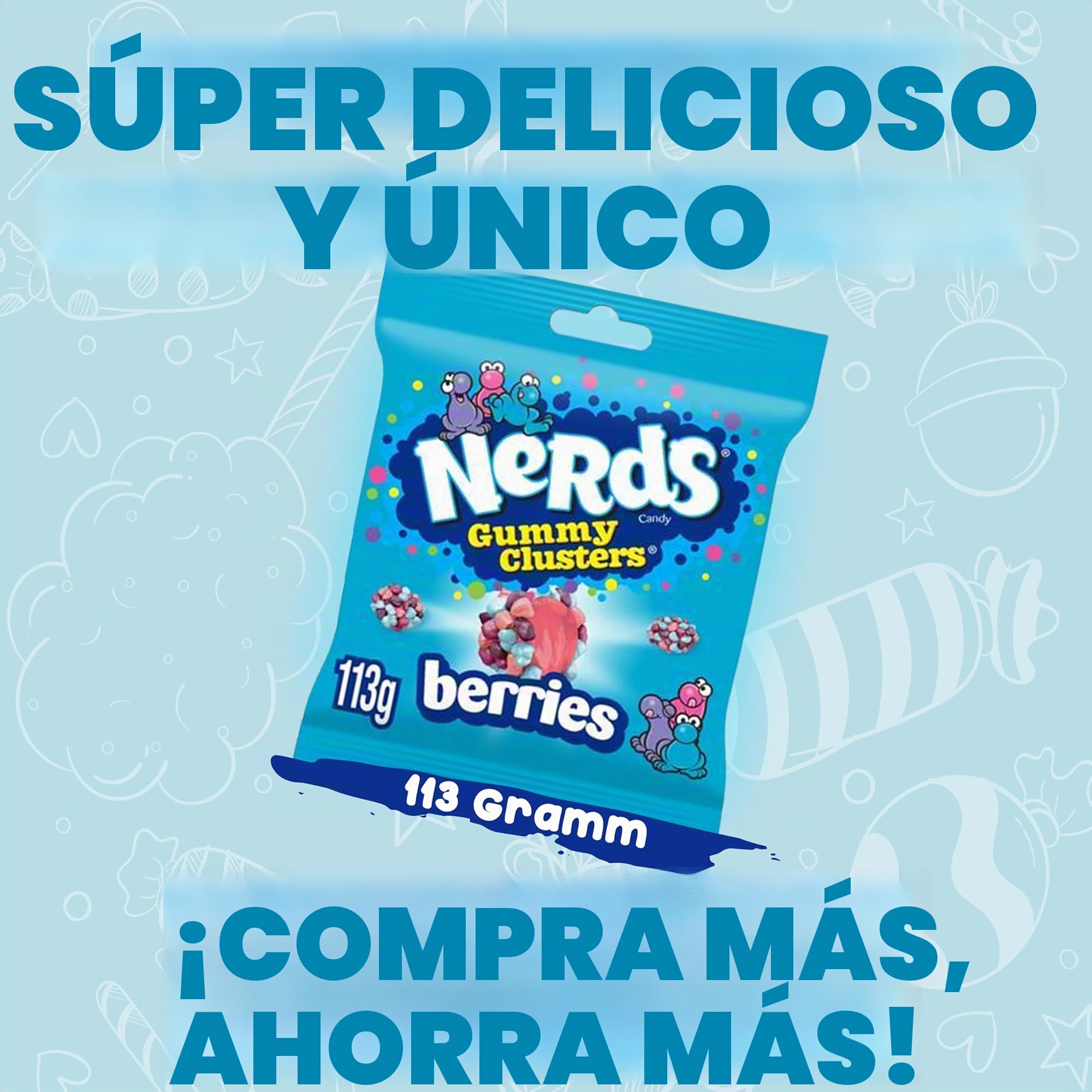 Gummy Clusters 113 g XXL Very Berry Berries Pack – Caramelo americano, original de Estados Unidos, único y delicioso, descuento por cantidad, ideal para ahorrar (10 paquetes)