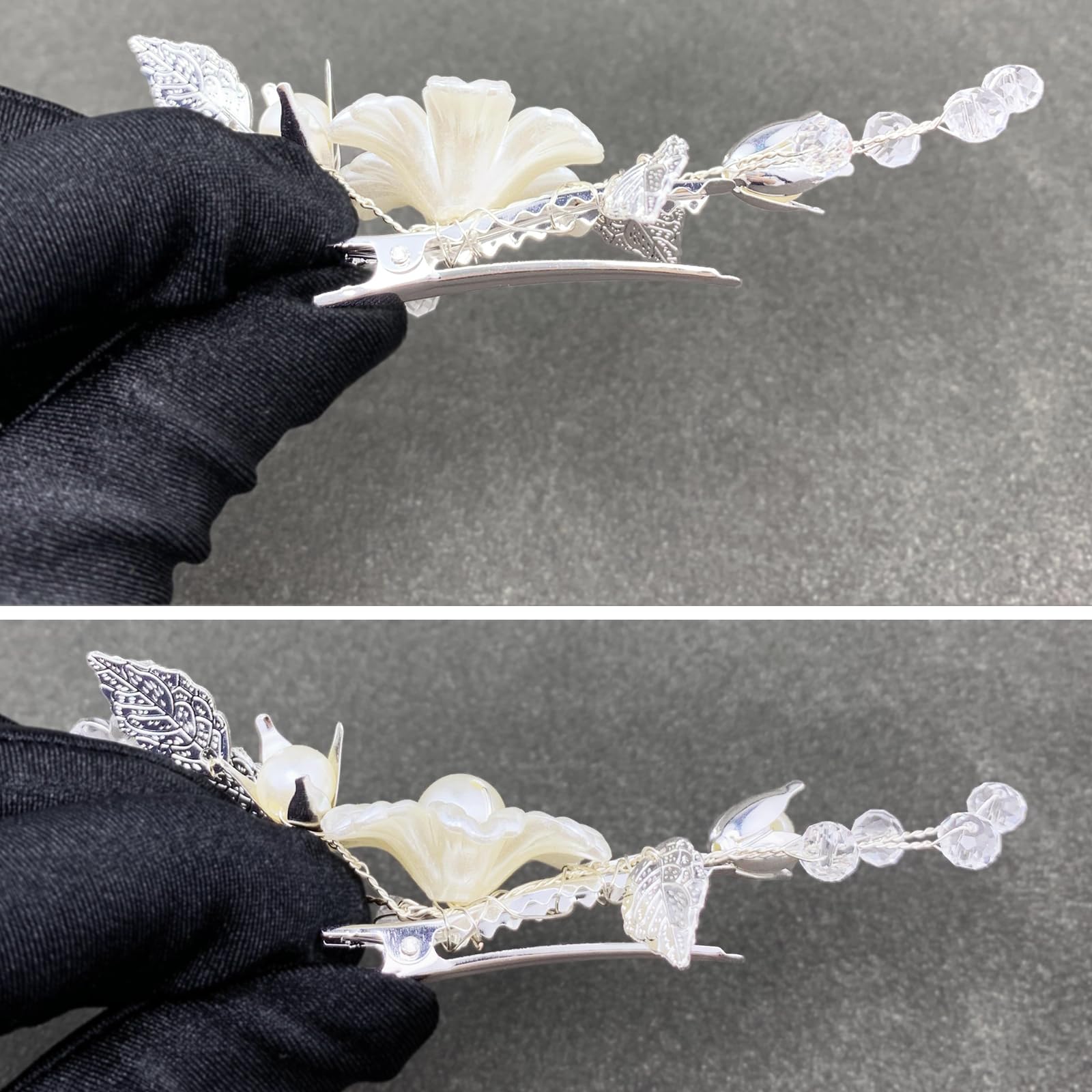 Hair jewelry! Mother of pearl flower hair clips S2ea018ec47ad41afb46736321e0c8  main image 3