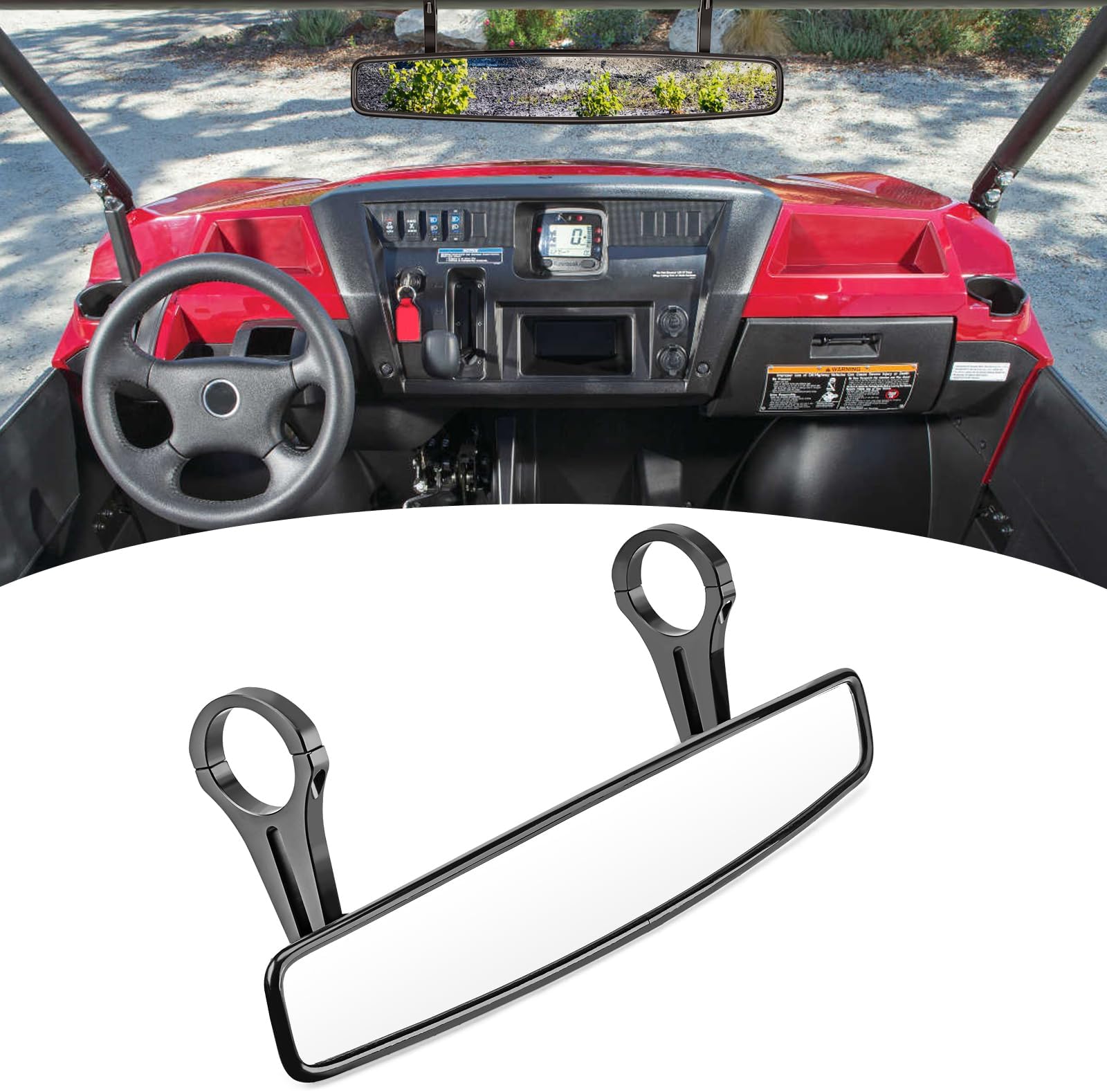 Amazon.com: XJMOTO UTV 15'' Rear View Mirror Center Convex Mirror with ...