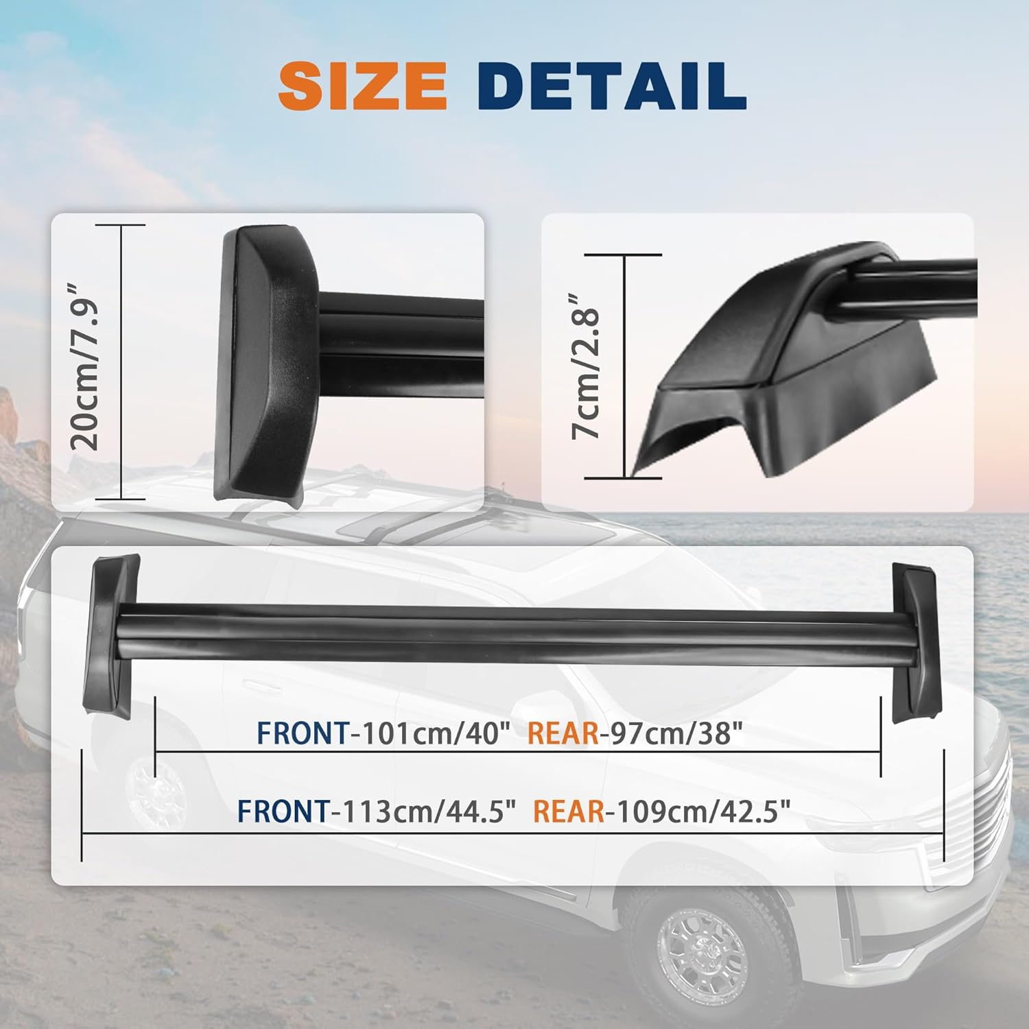 KUIPERAUTO 165lbs Aluminum Roof Rack Cross Bars Compatible for 2002 2003 2004 2005 2006 Honda CRV CR-V Rooftop Luggage Carrier Rack for Bike Canoe Kayak Cargo Box